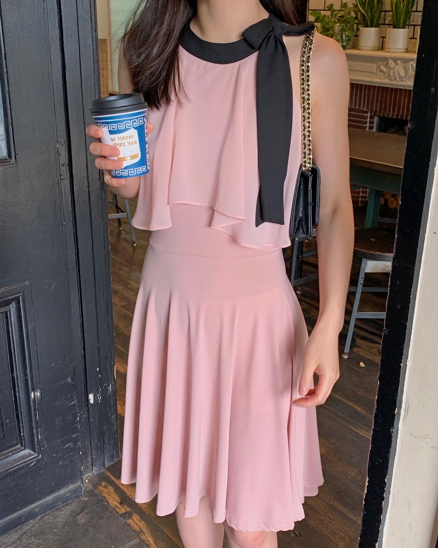 Halter Neck Ribbon Dress