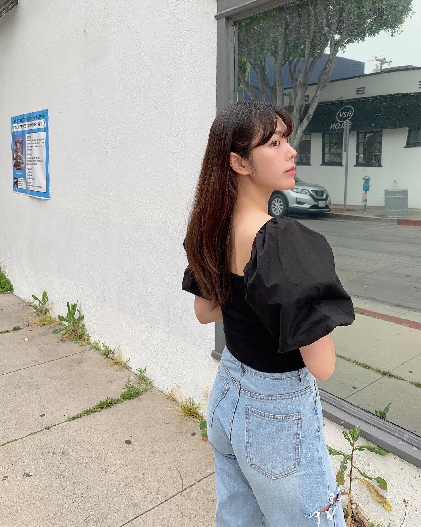 Front & Side Ripped Jean