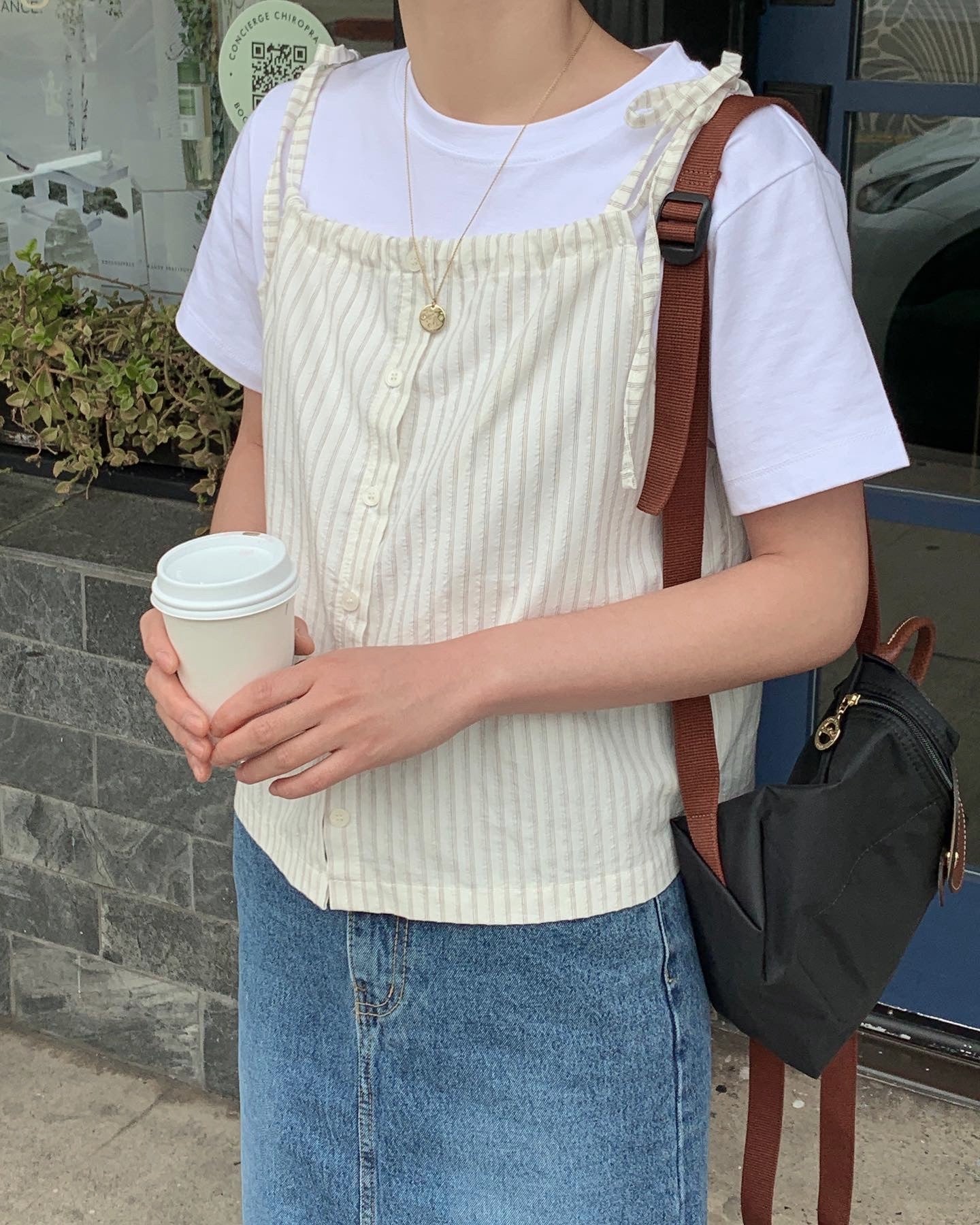 Striped Drawstring Blouse