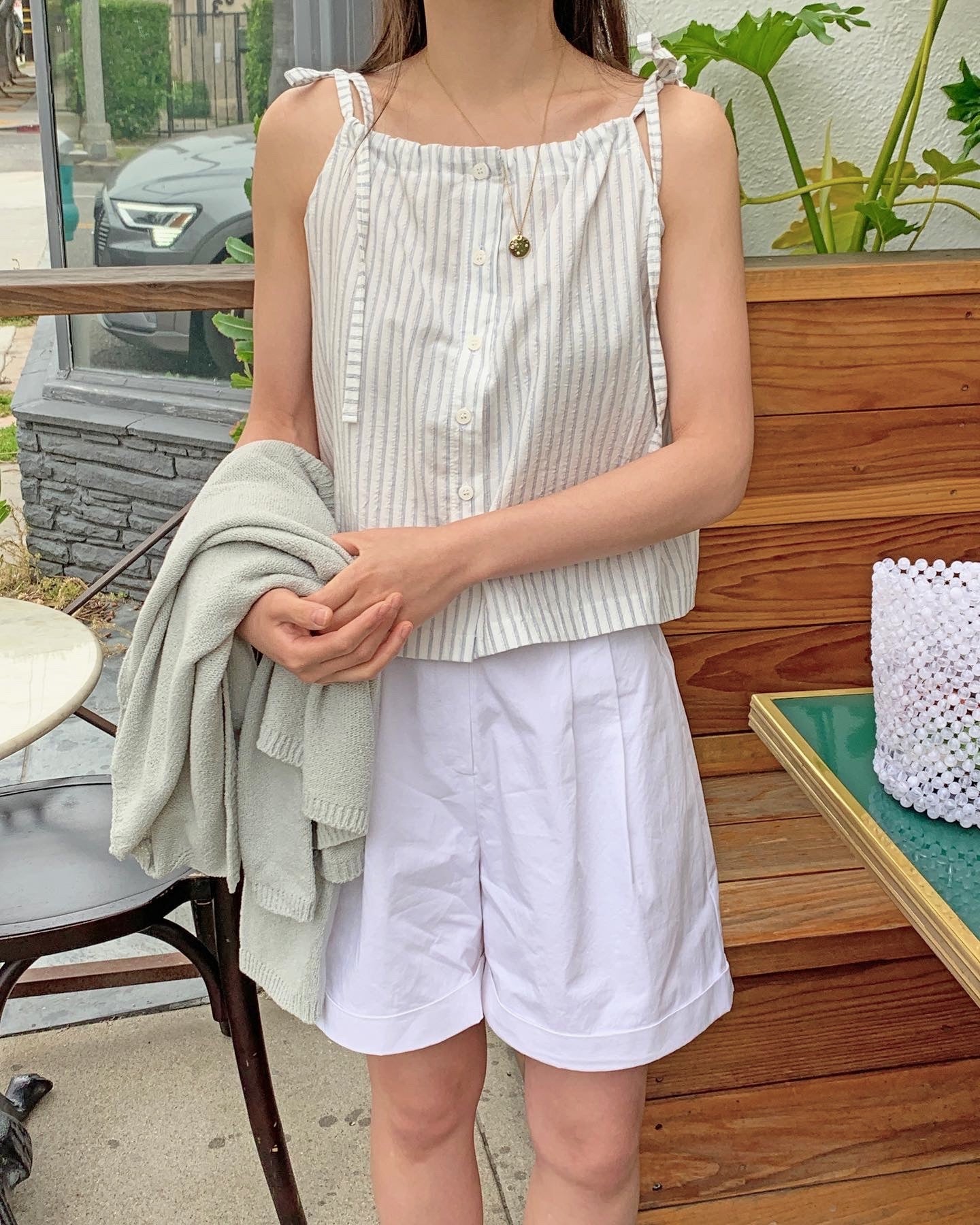 Striped Drawstring Blouse