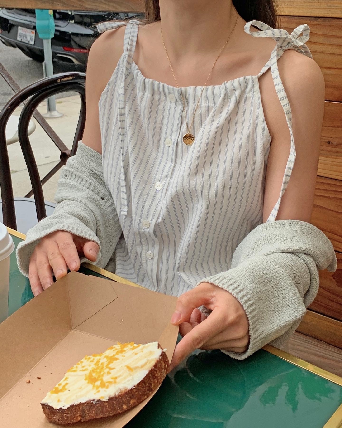 Striped Drawstring Blouse