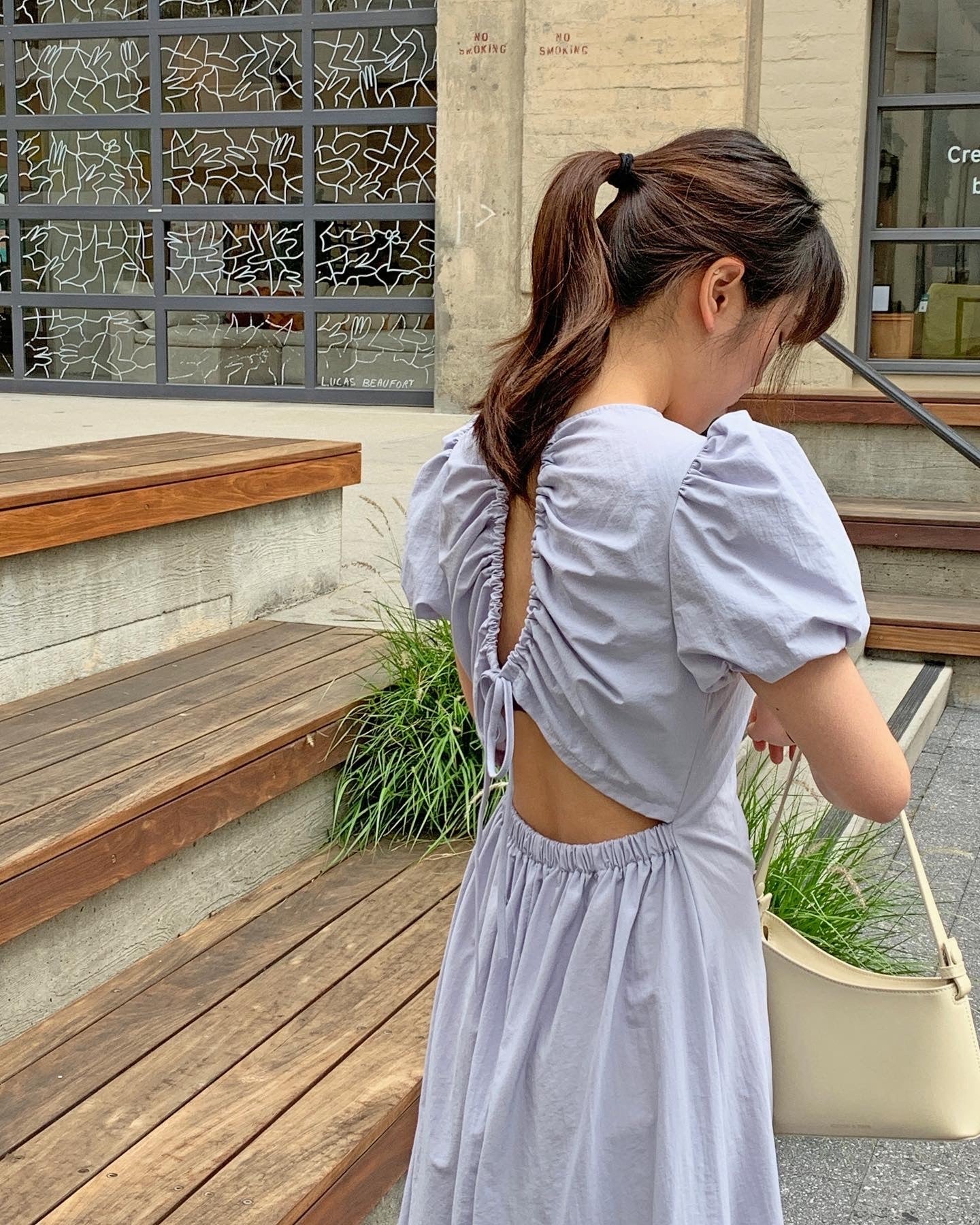 Drawstring Back Dress