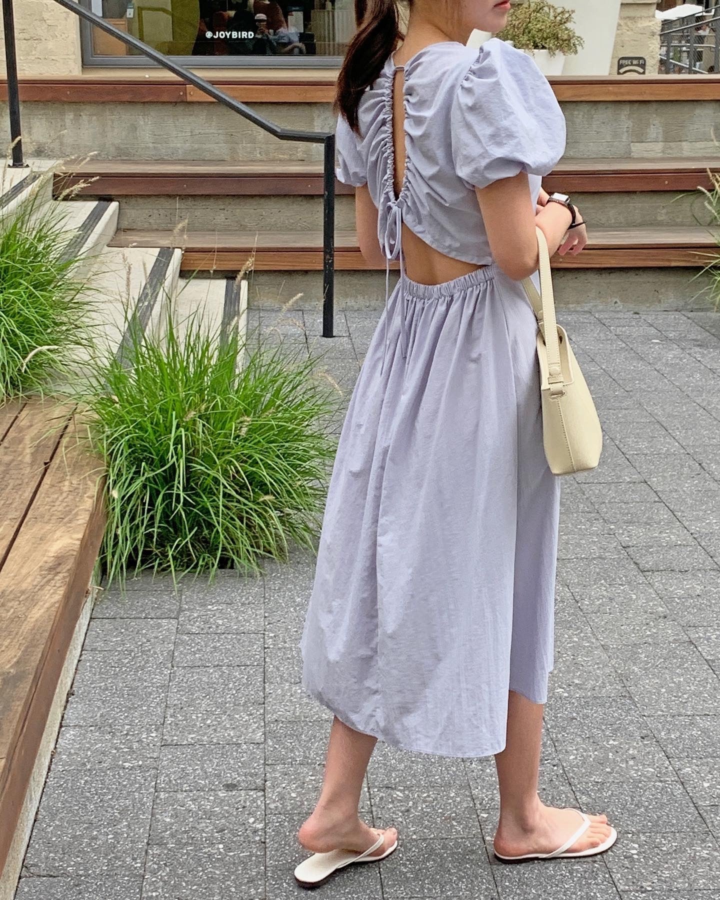 Drawstring Back Dress