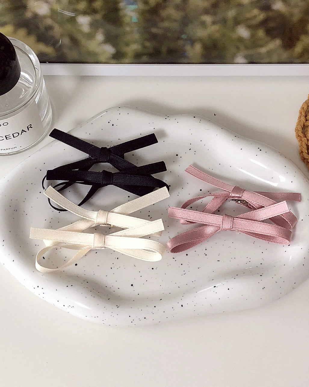 Satin Ribbon Hair Clip Set of 2