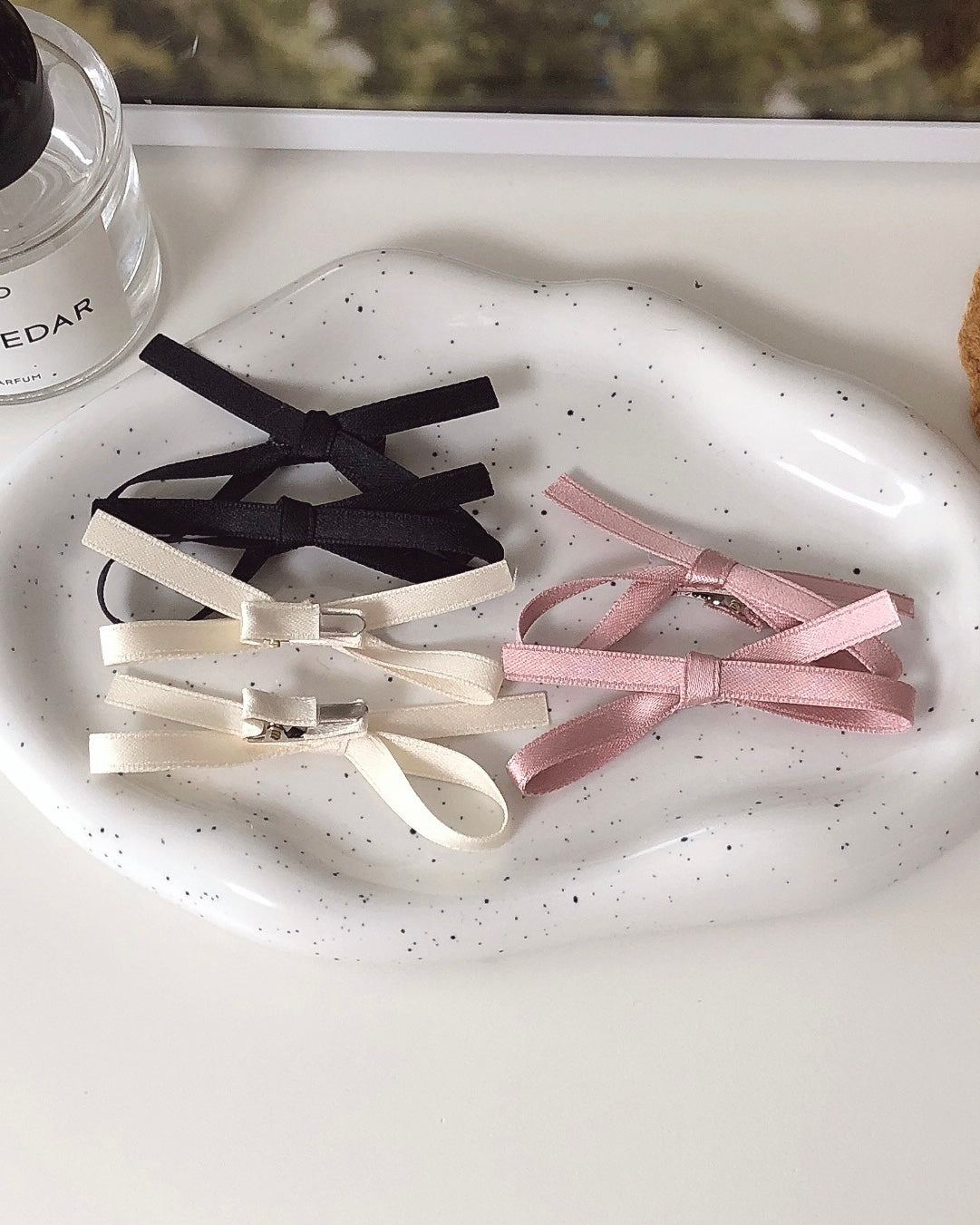 Satin Ribbon Hair Clip Set of 2