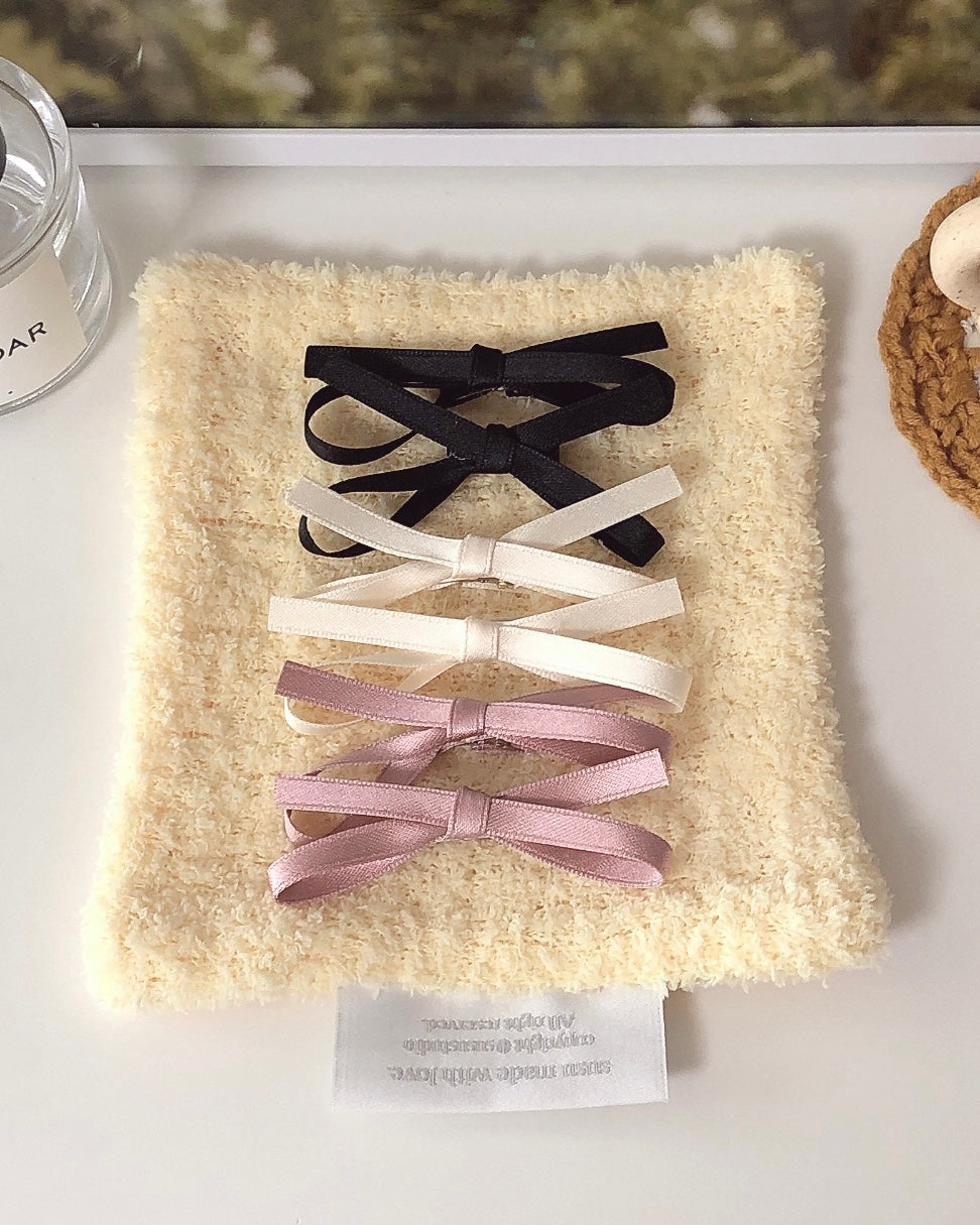 Satin Ribbon Hair Clip Set of 2