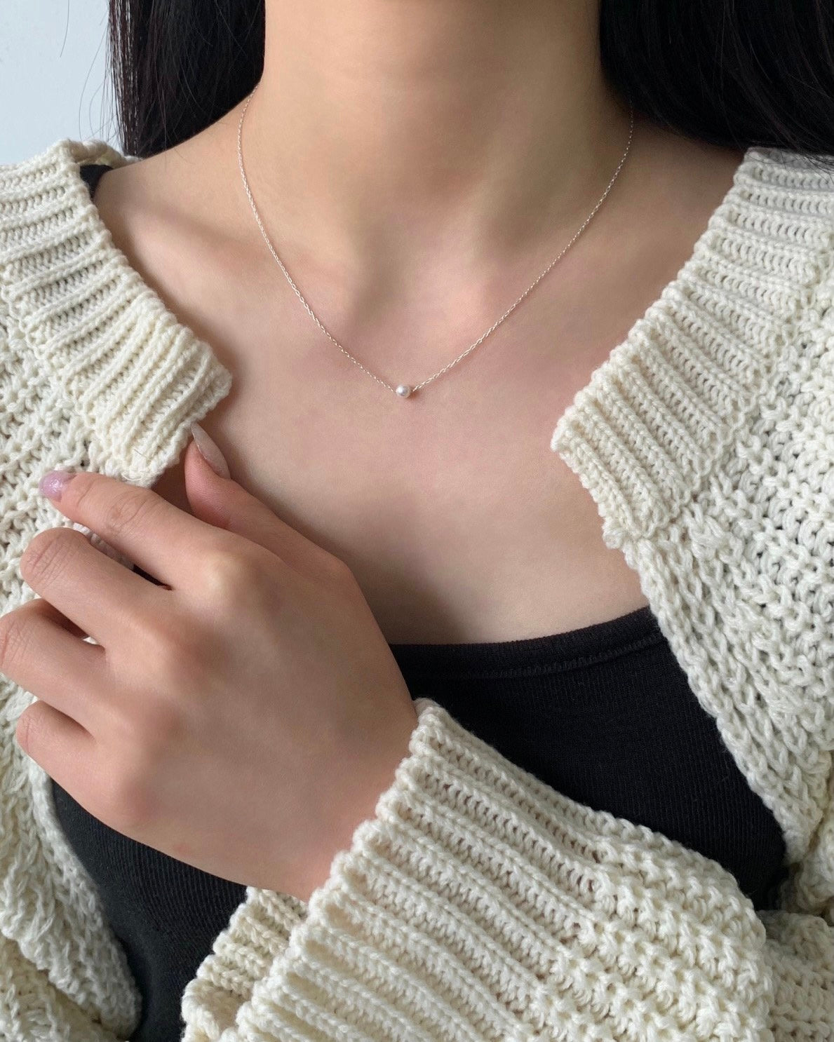 925 Silver Faux Pearl Necklace