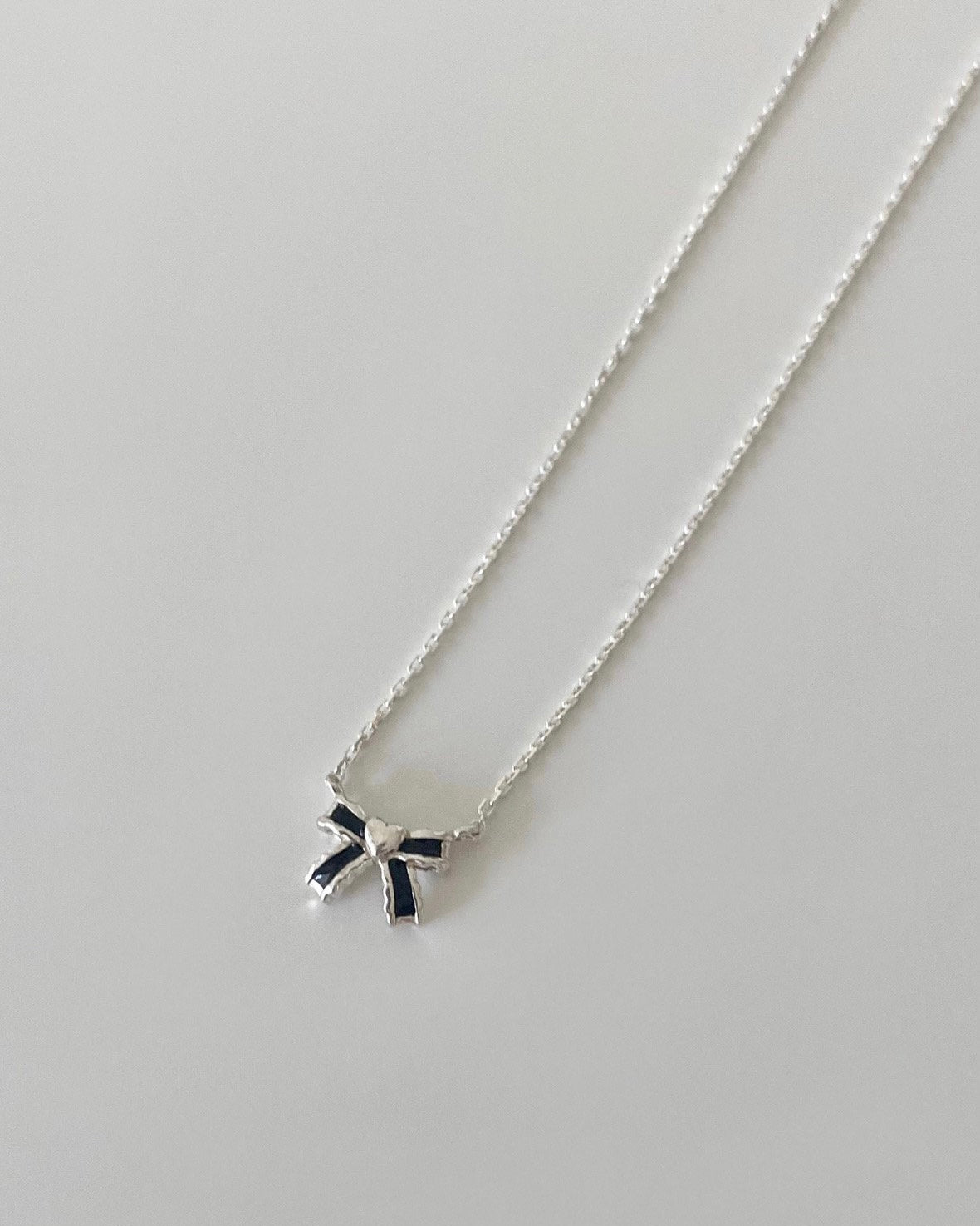 925 Silver Colored Ribbon Necklace