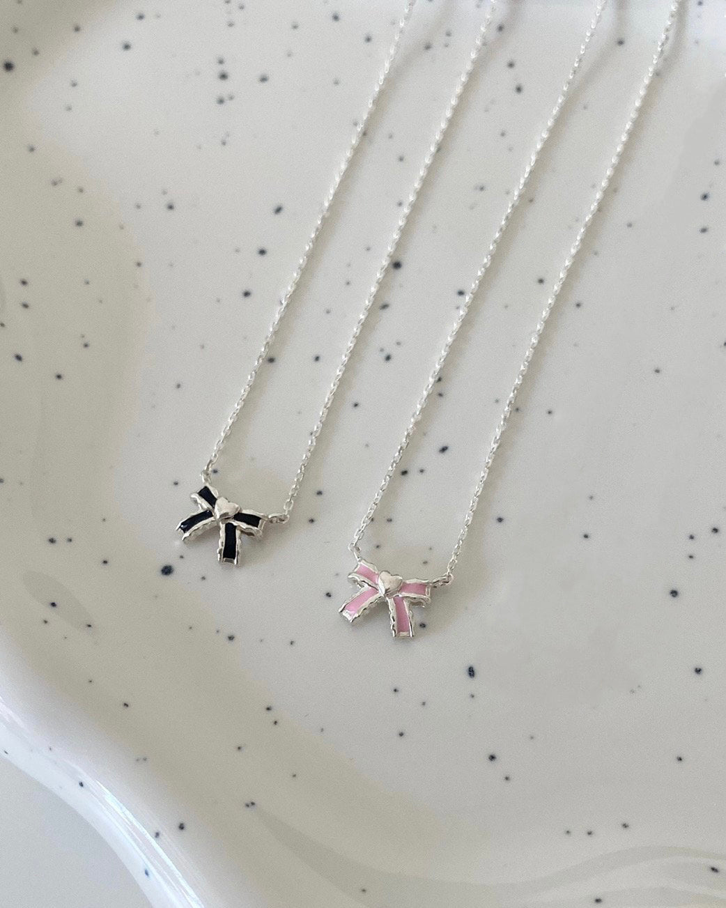 925 Silver Colored Ribbon Necklace