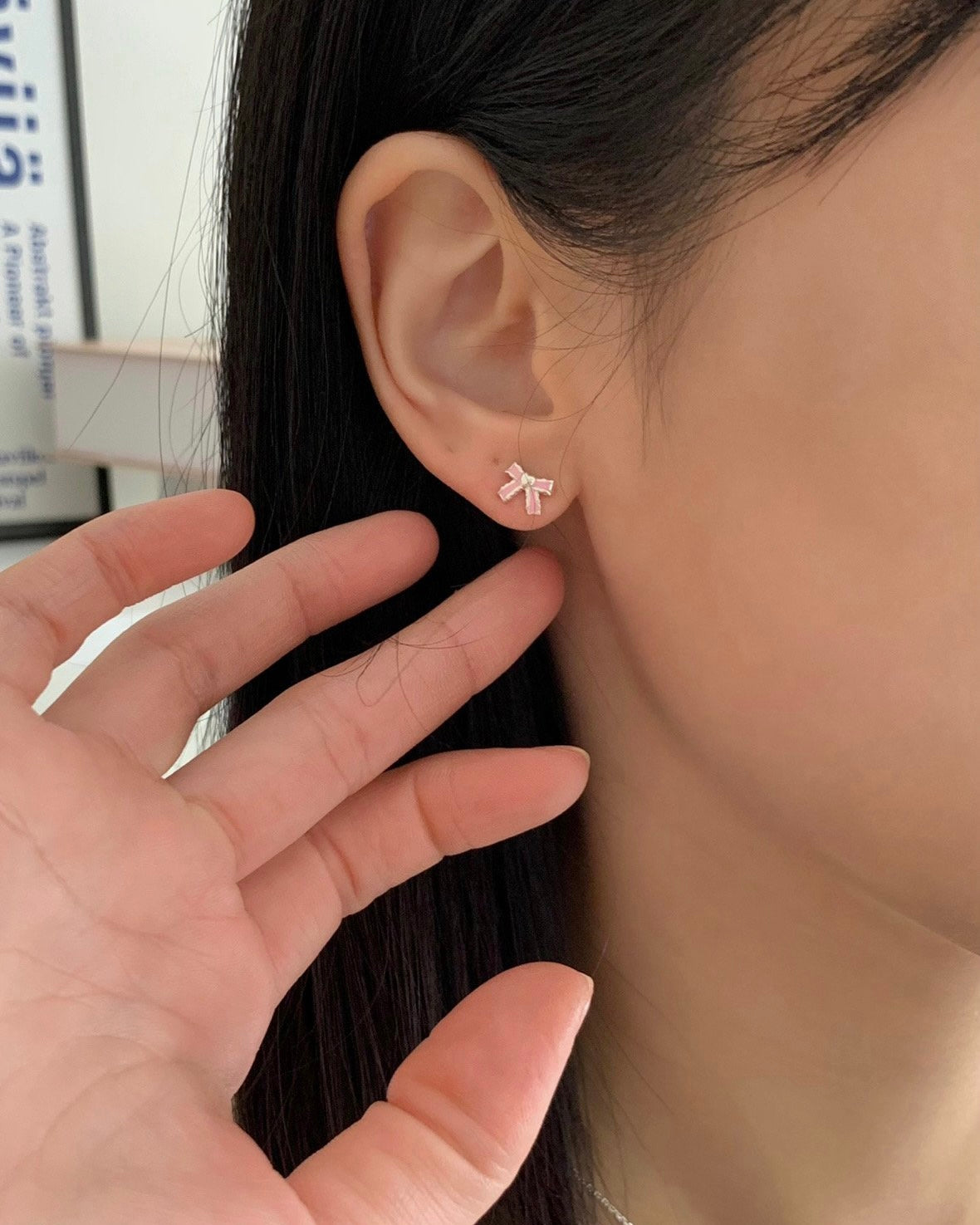925 Silver Colored Ribbon Earring