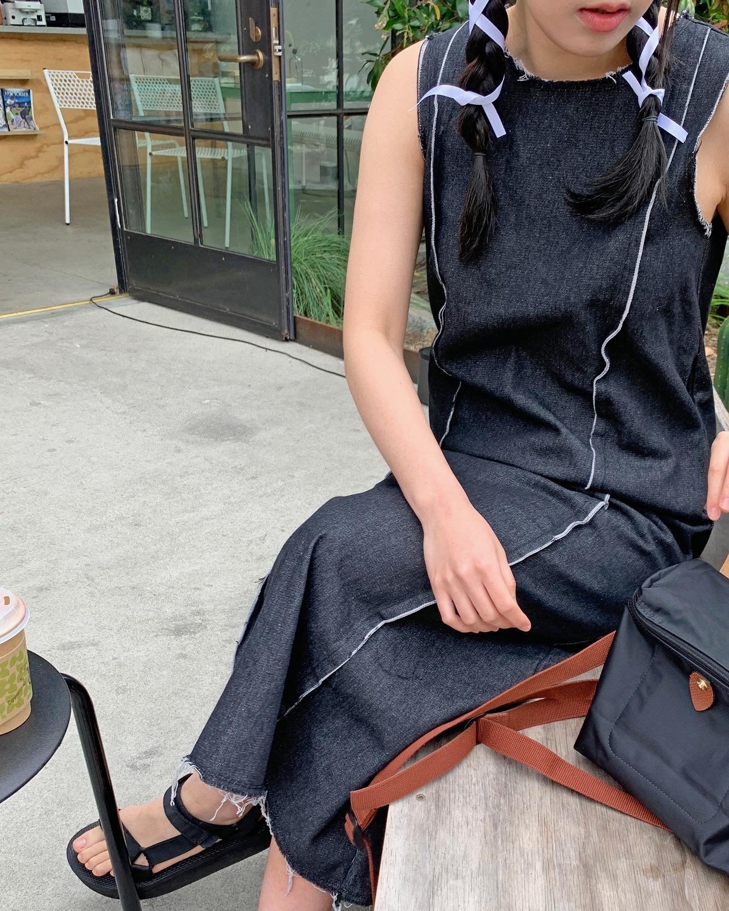Raw Hem Maxi Dress