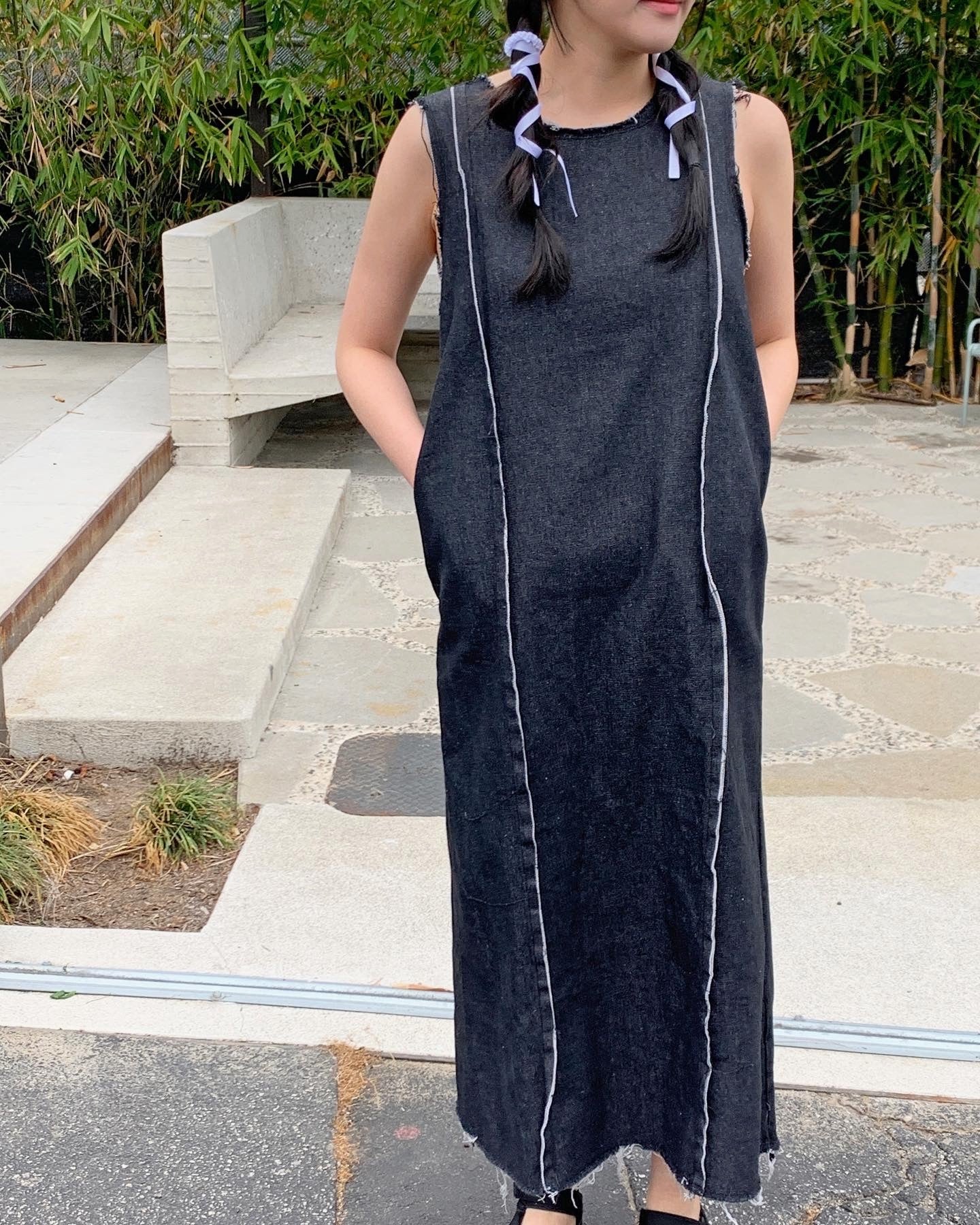 Raw Hem Maxi Dress