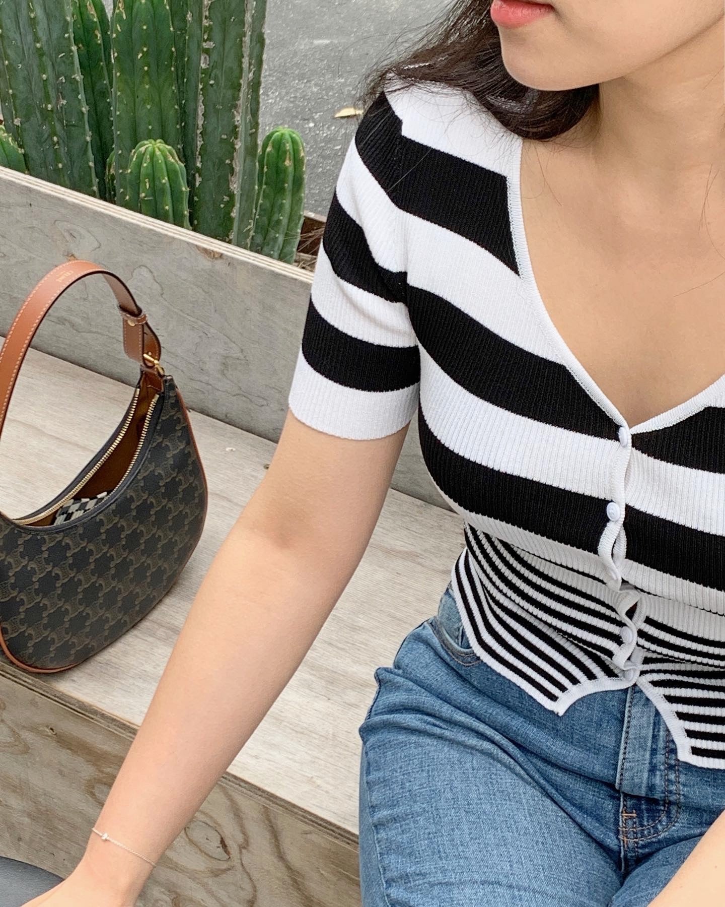Striped Rib Summer Cardigan