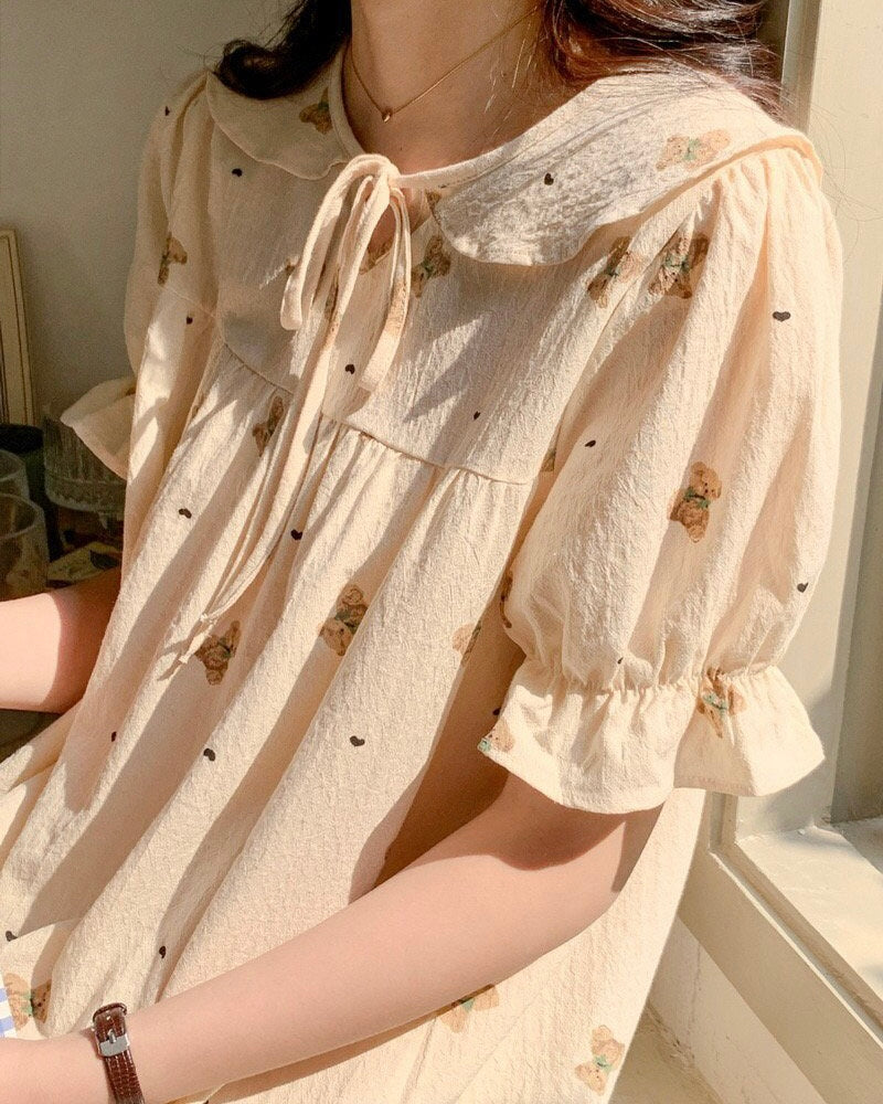 Bear and Heart Couple Pajama Set