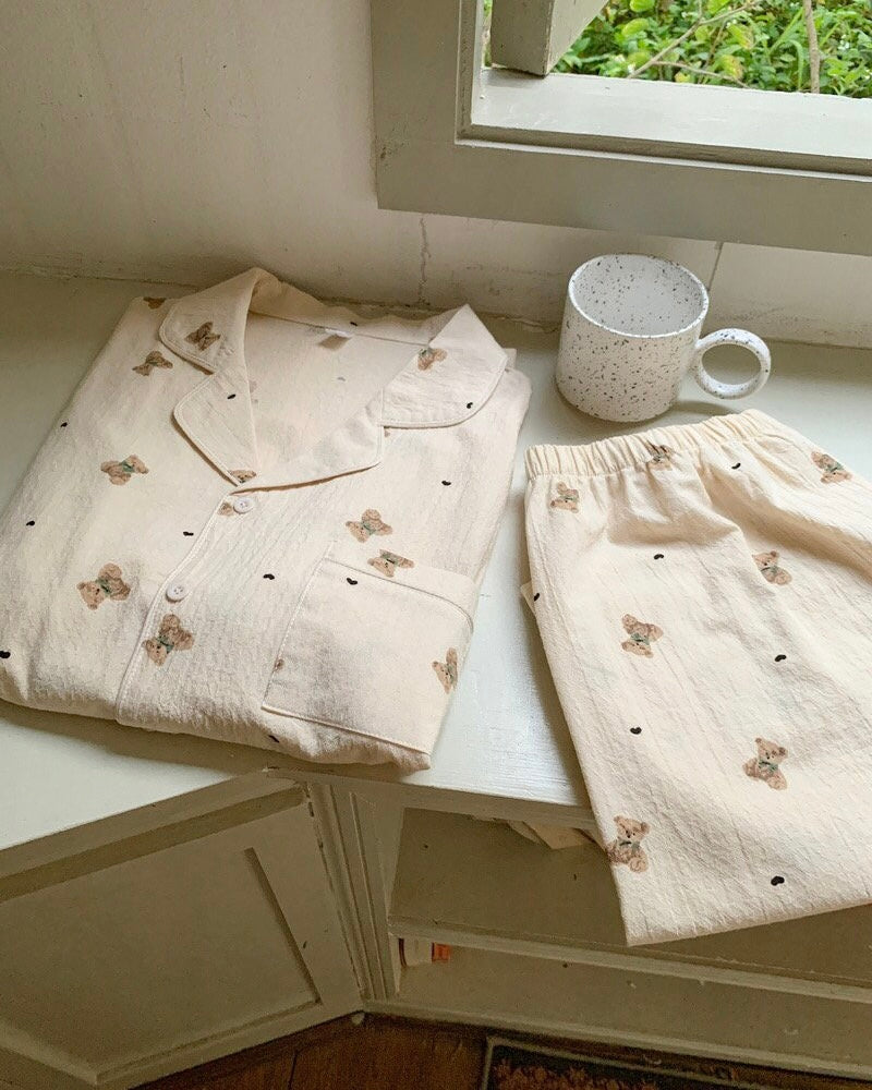 Bear and Heart Couple Pajama Set