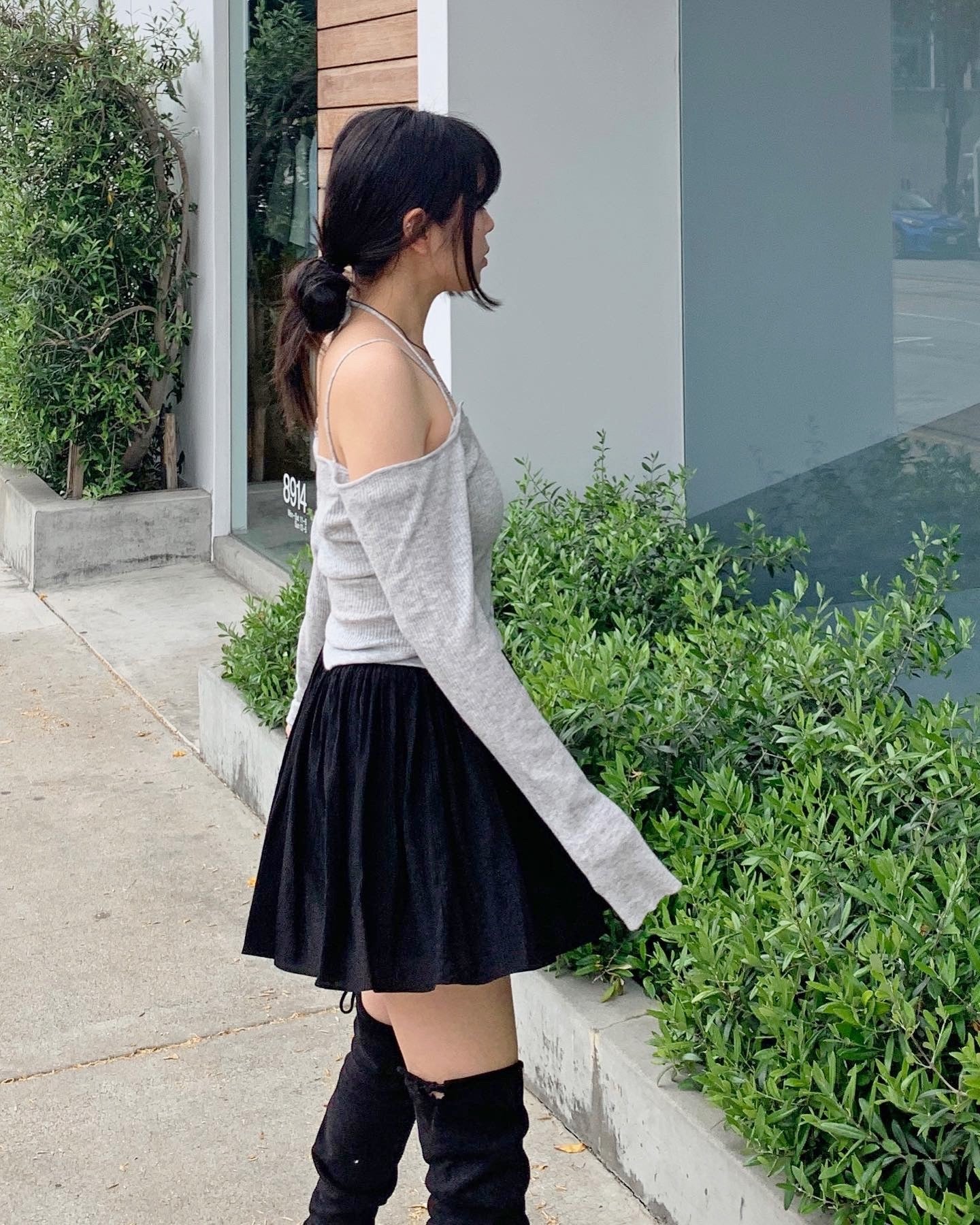 Open Shoulder Knit Top
