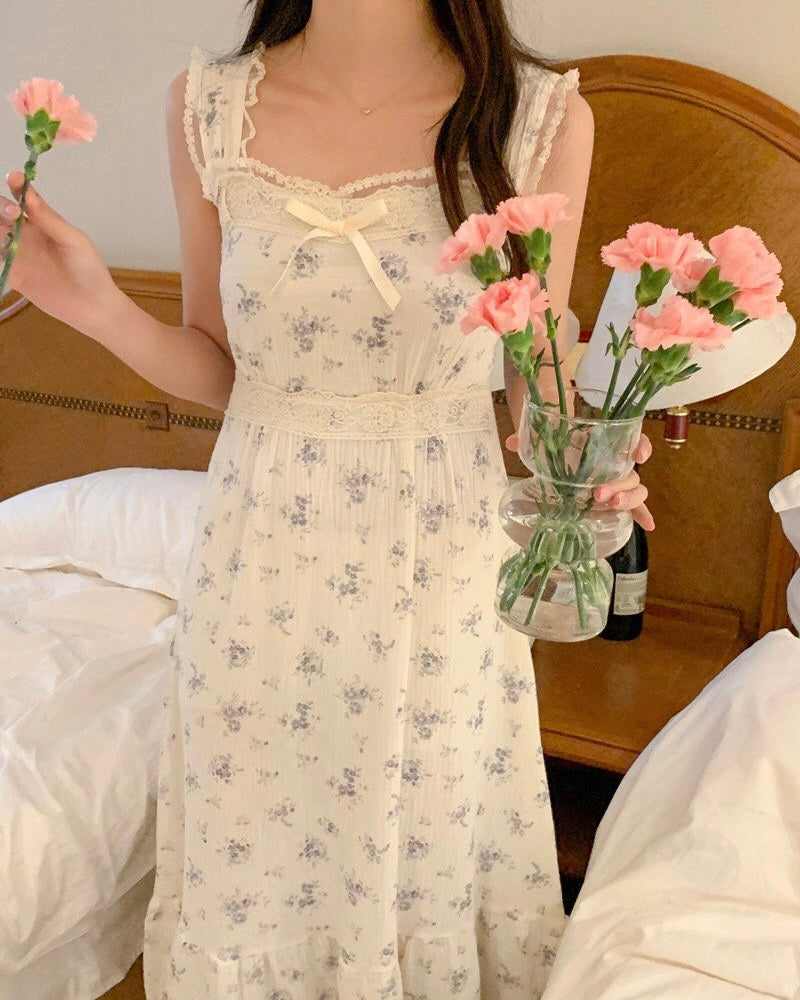 Lace Floral Pajama Dress