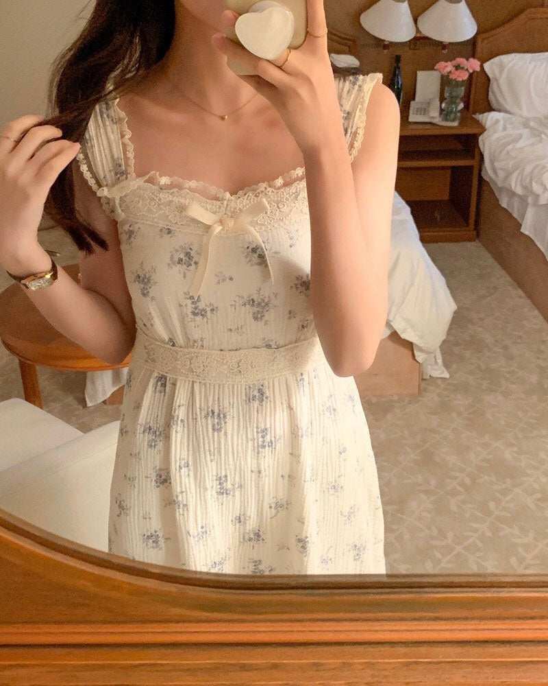 Lace Floral Pajama Dress