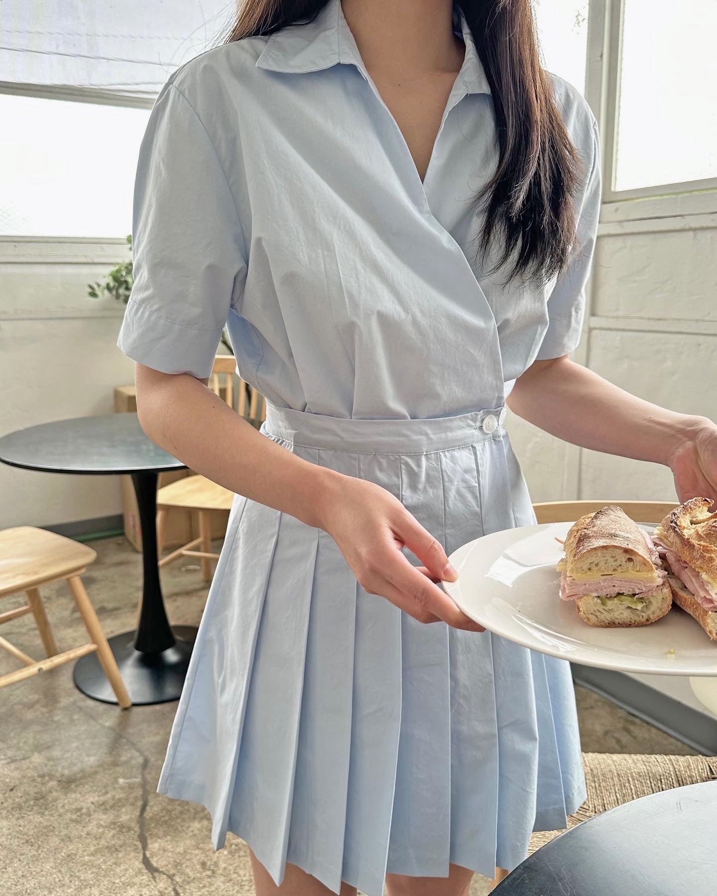 Pleated Wrap Dress