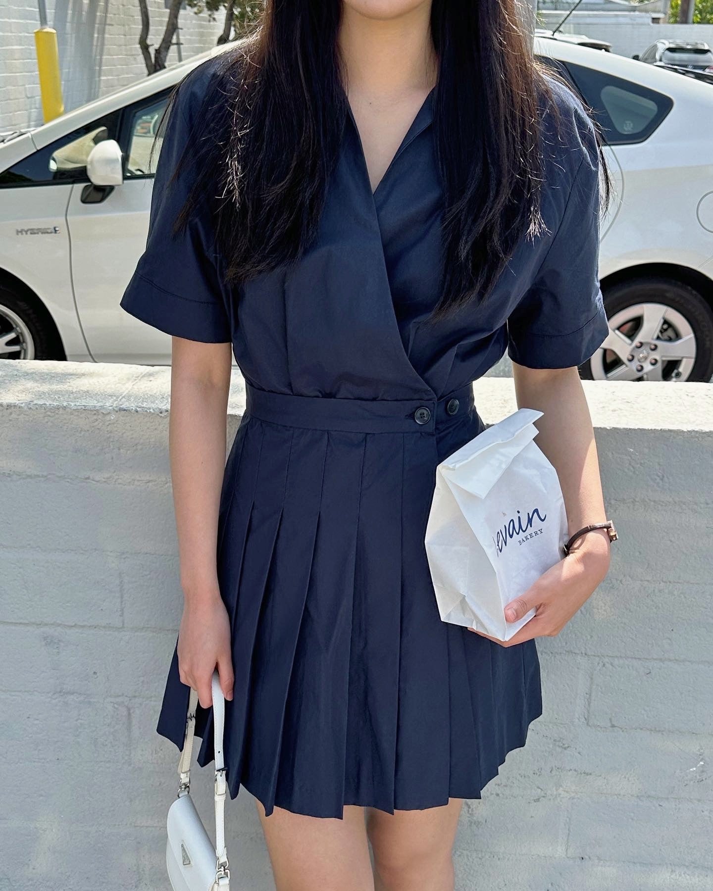 Pleated Wrap Dress