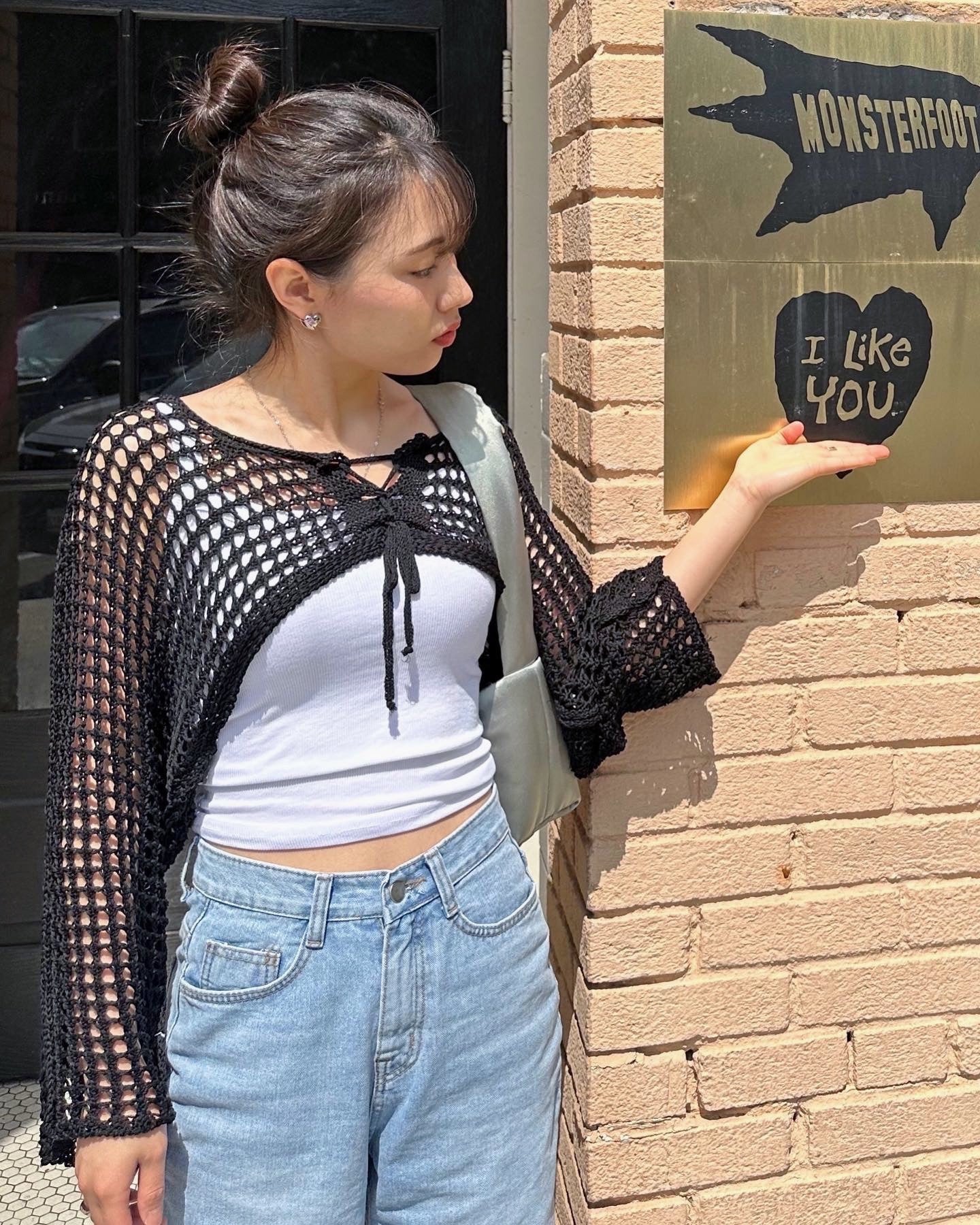 Fishnet Bolero Cardigan