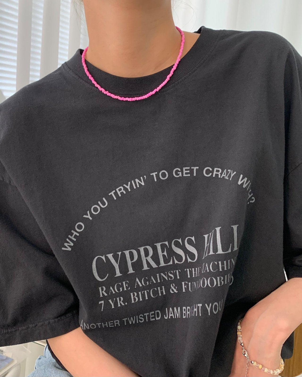 Hot Pink Beads Necklace