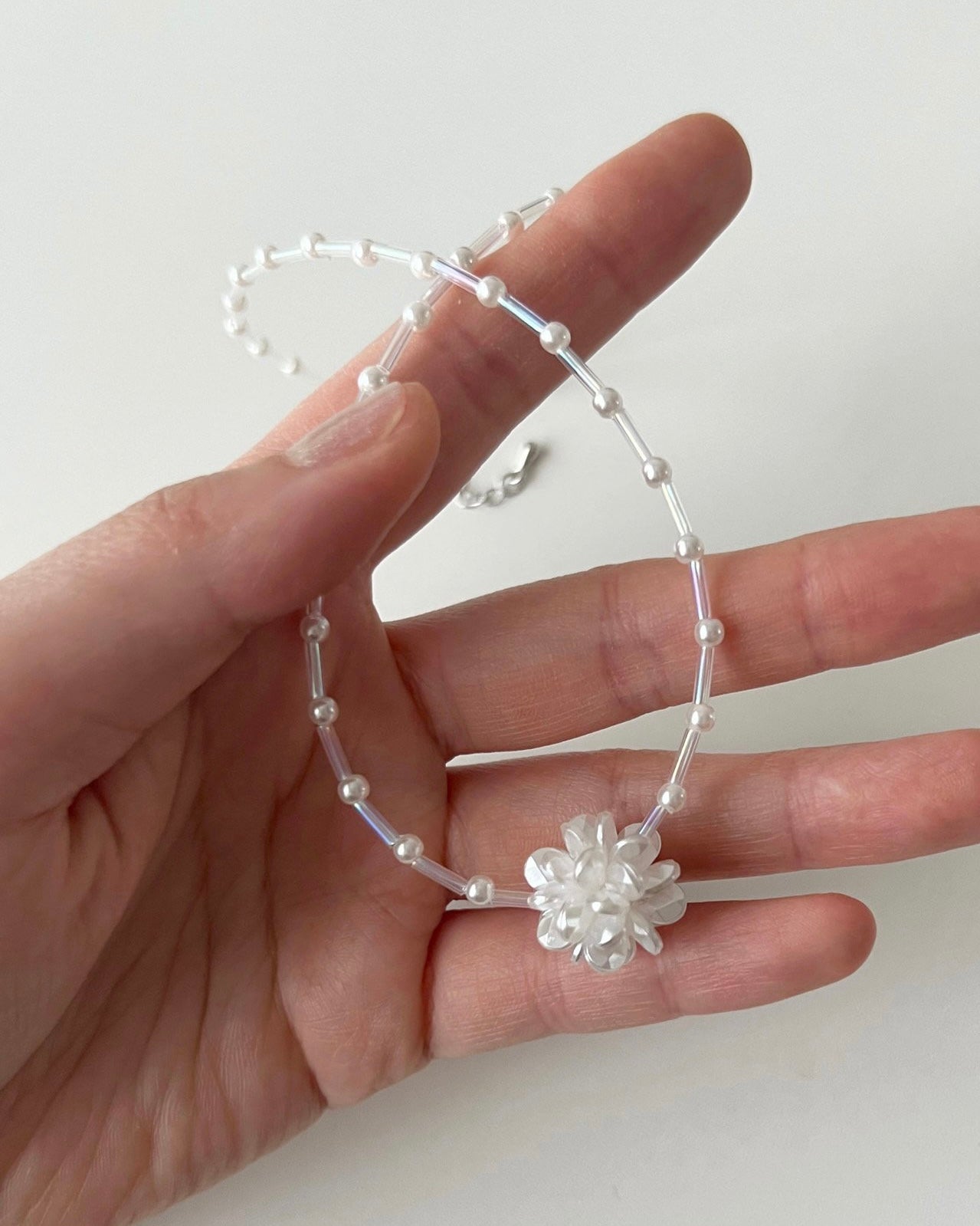 Aurora Beads Flower Necklace