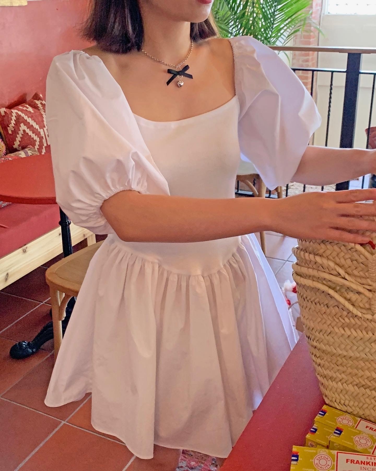 Puff Sleeve Mini Dress