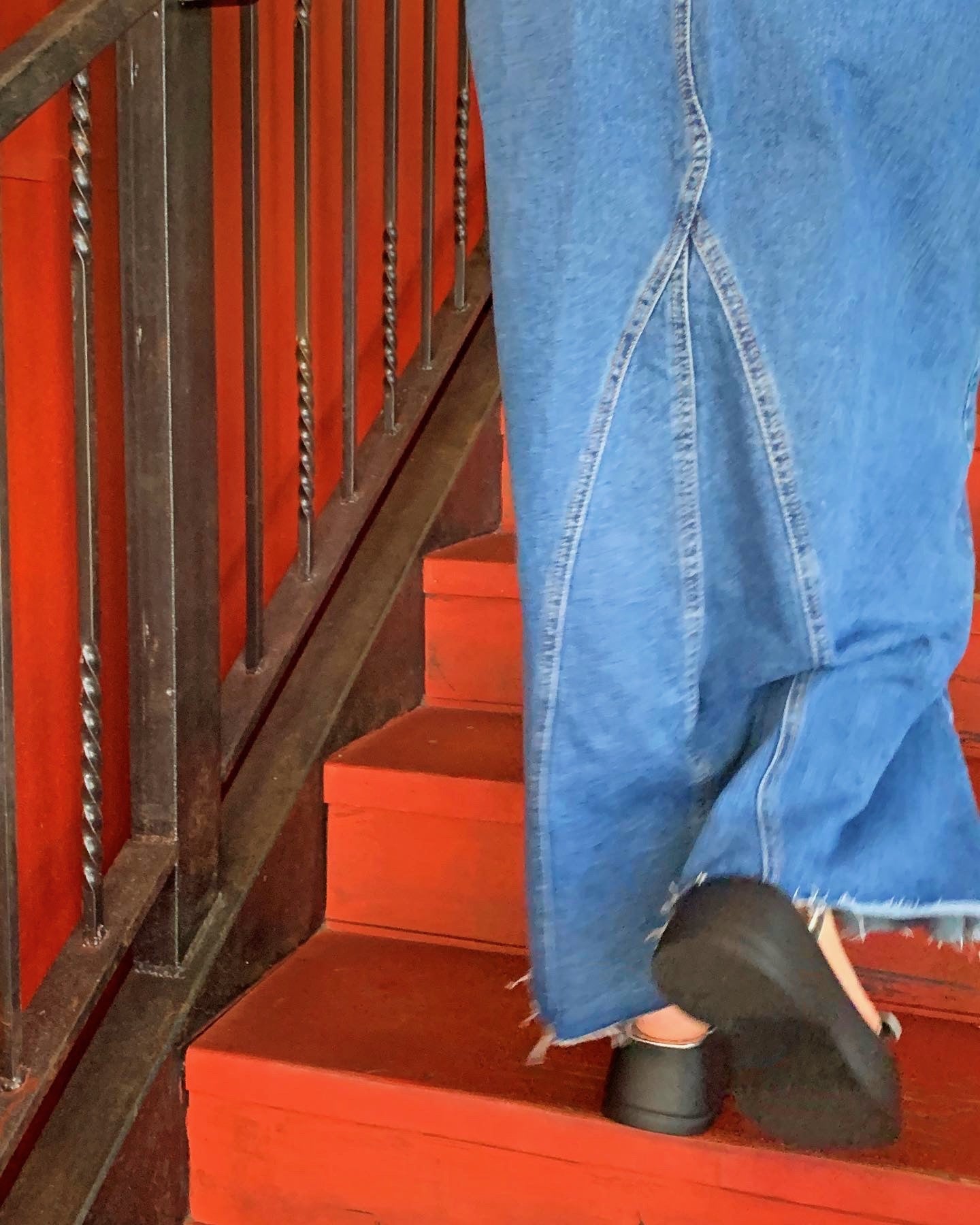 Flare Denim Maxi Skirt