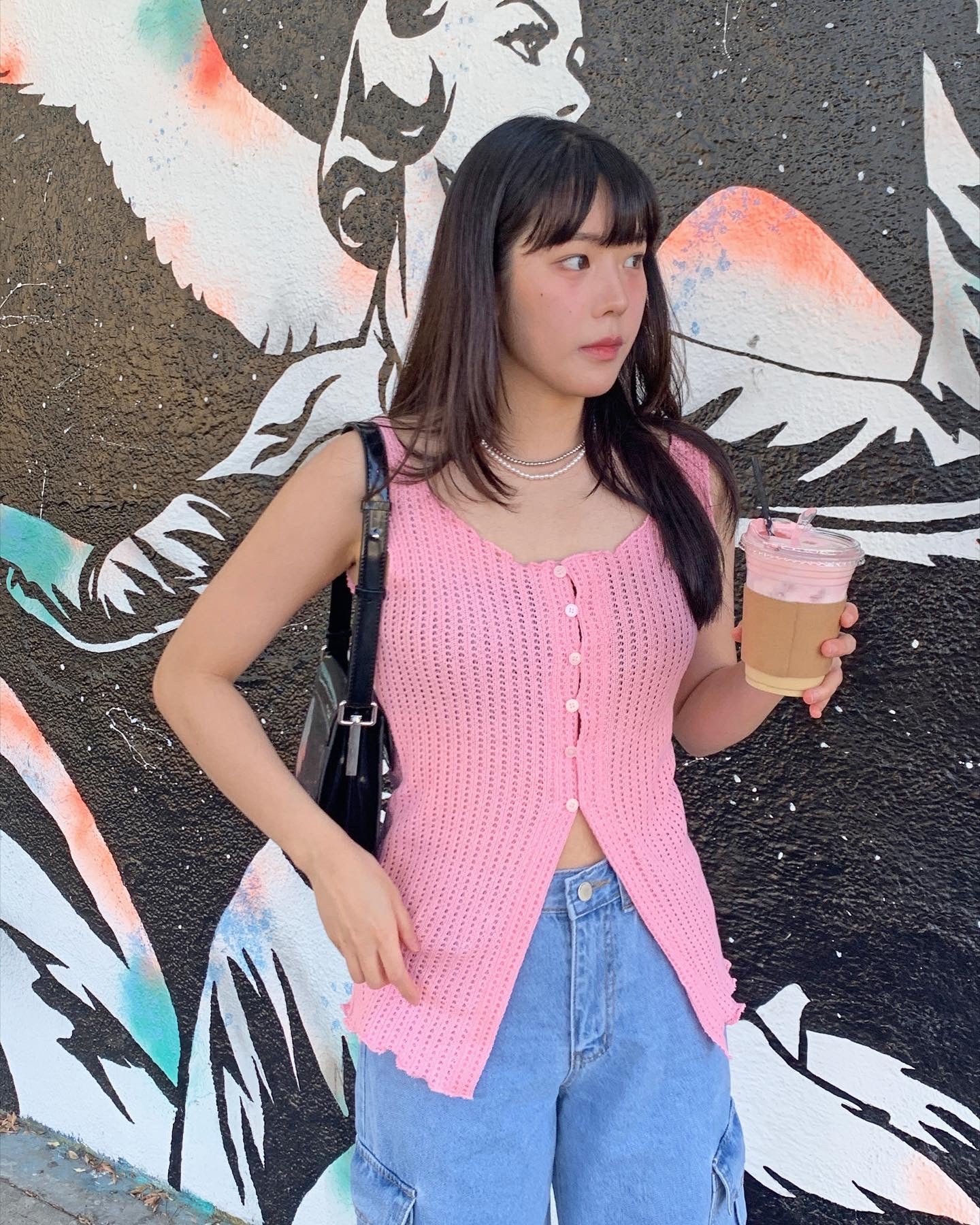 Slit Punching Knit Tank Top