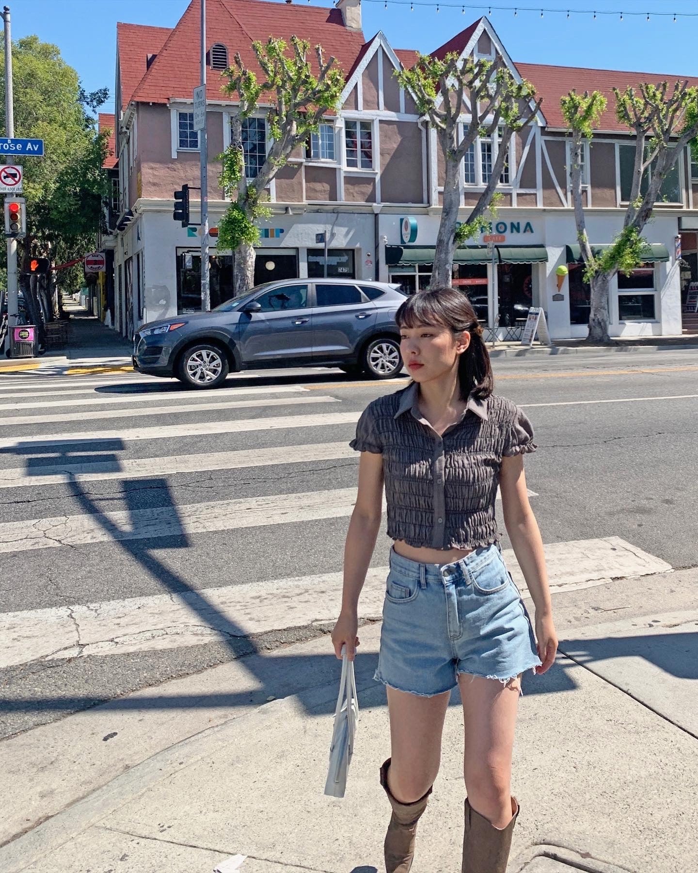 Shirring Cropped Shirt