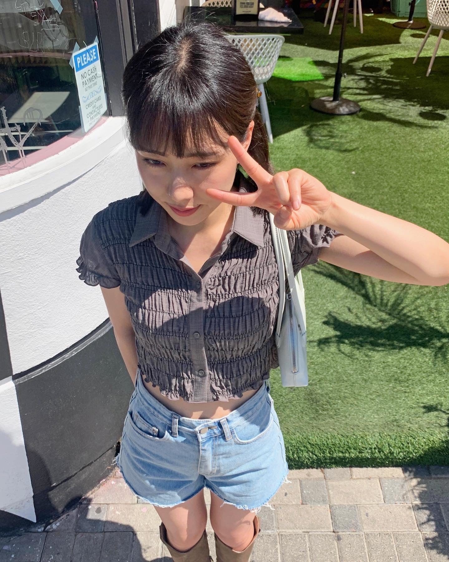 Shirring Cropped Shirt