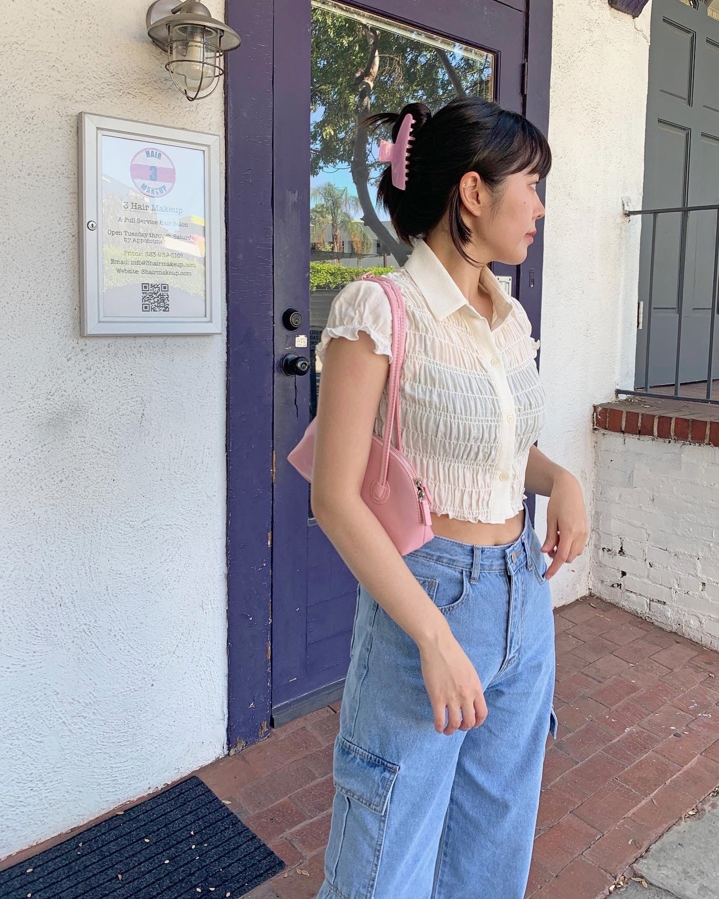 Shirring Cropped Shirt