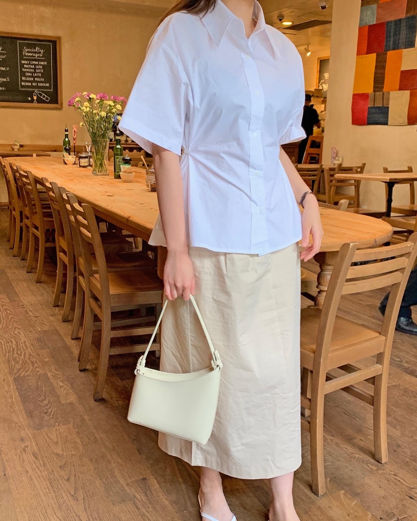 Pintuck Cotton Skirt