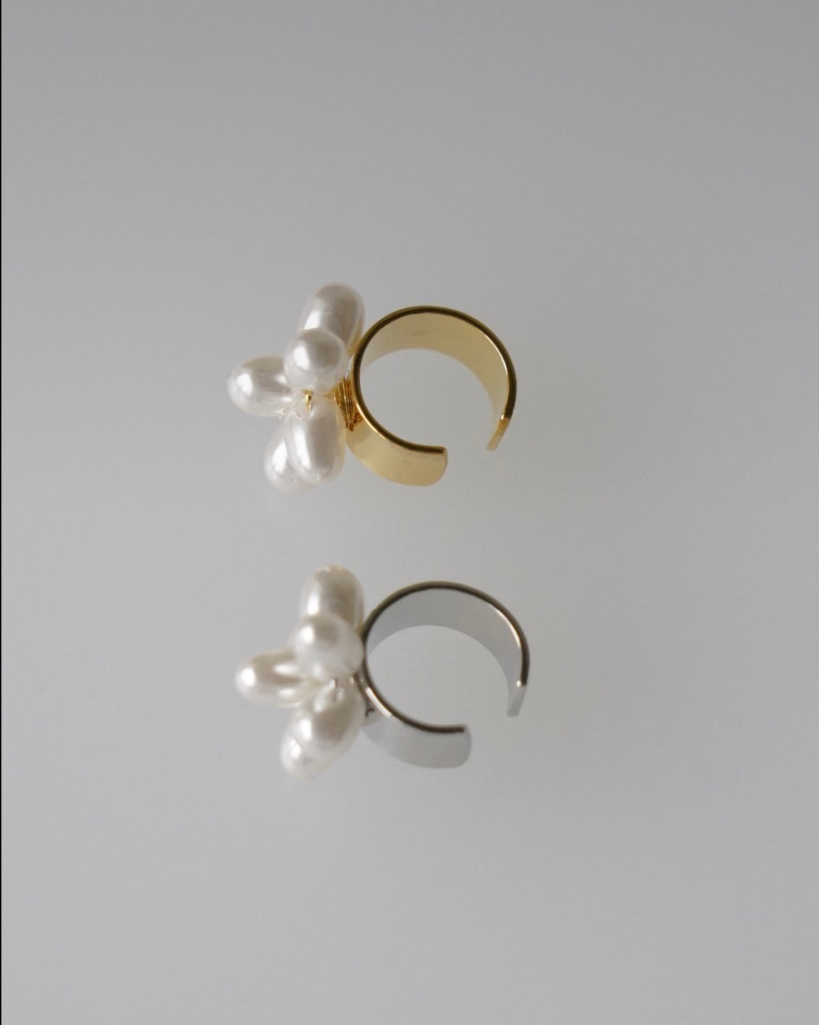 Pearl Flower Ear Cuff