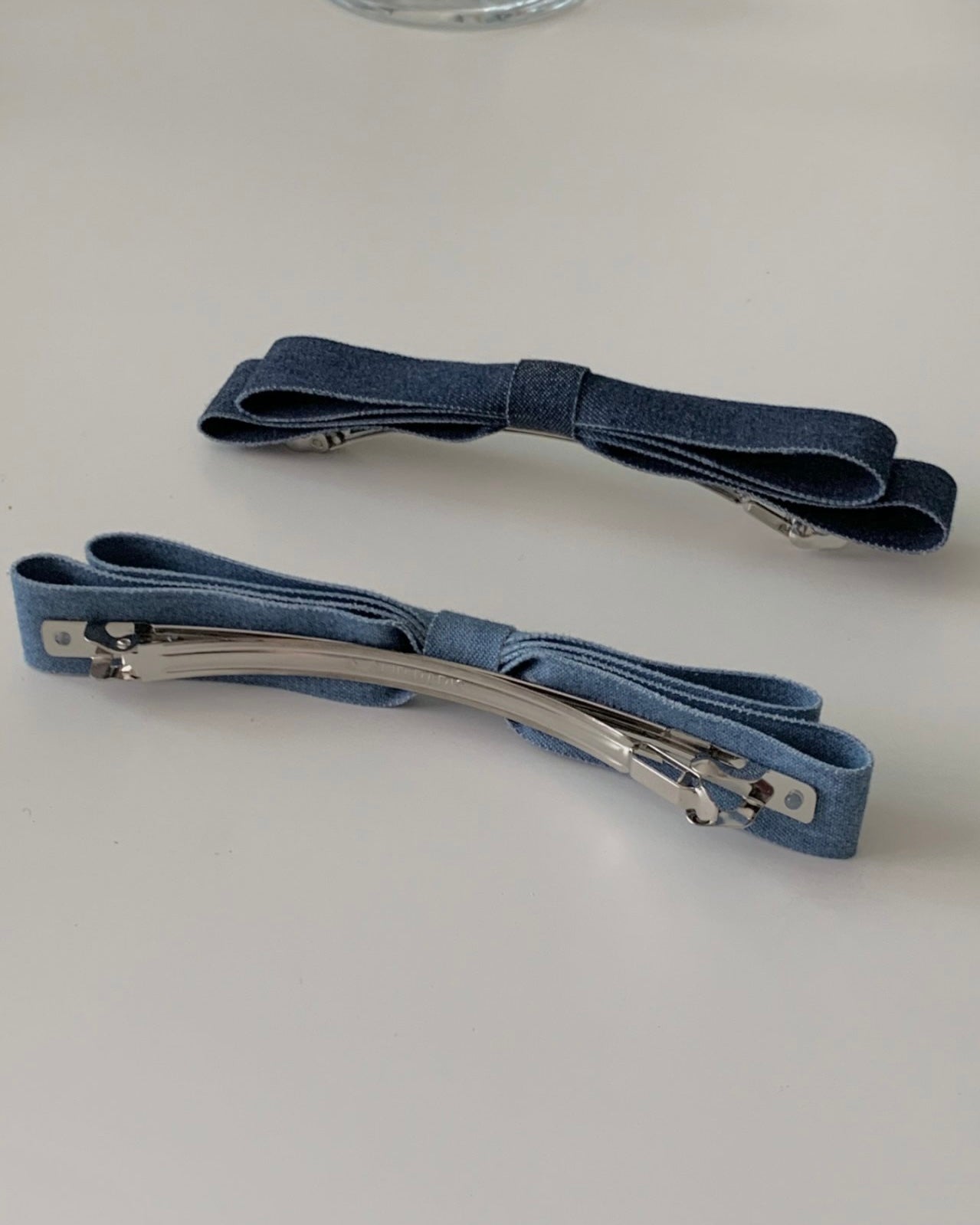 Denim Ribbon Hair Pin