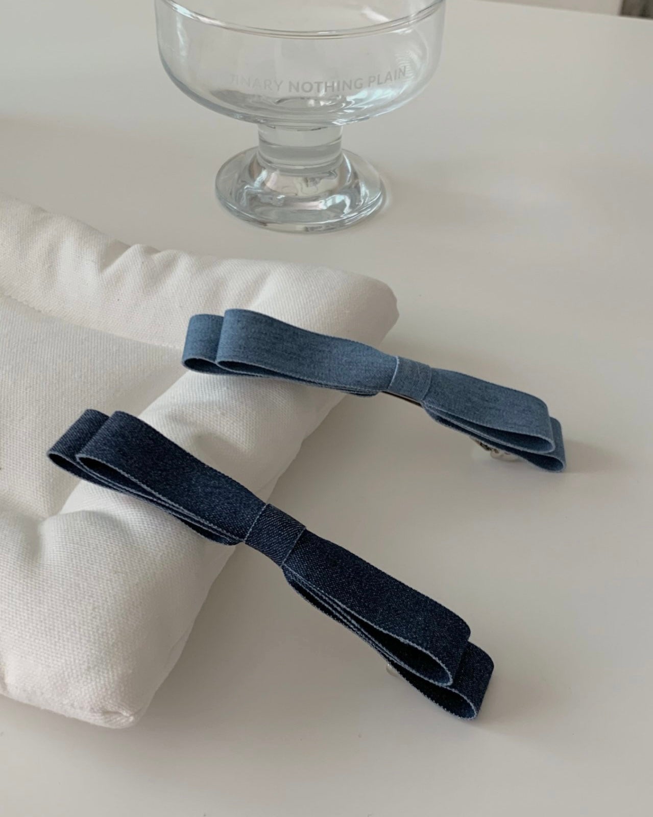 Denim Ribbon Hair Pin
