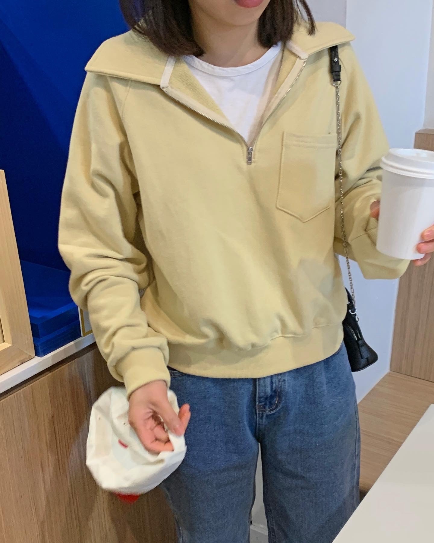 Half Zip Up Sweatshirt