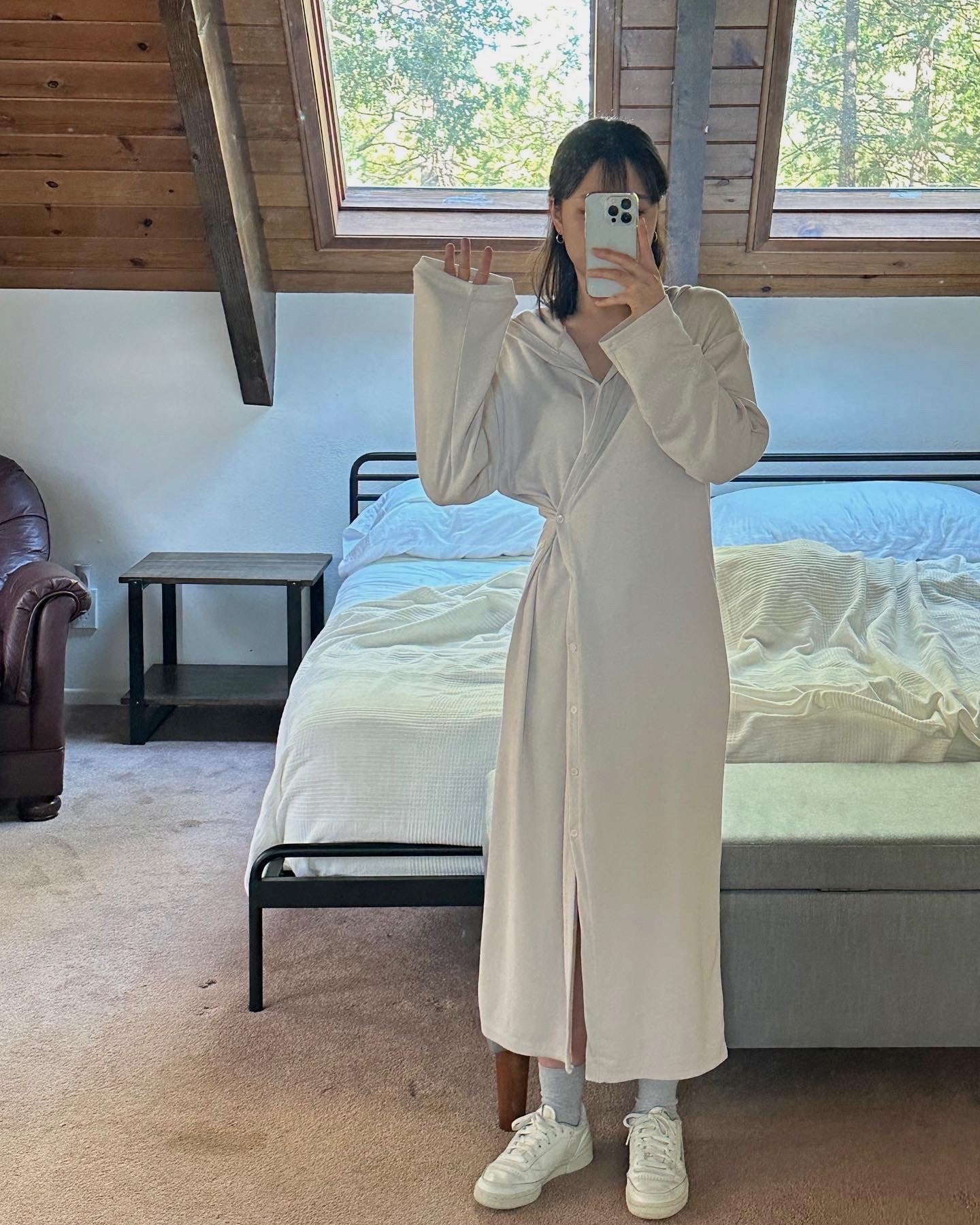 Hooded Cardigan Dress