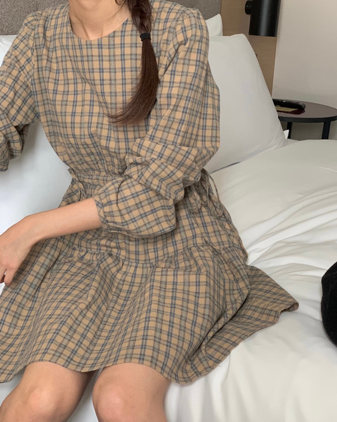 Flannel Drawstring Dress
