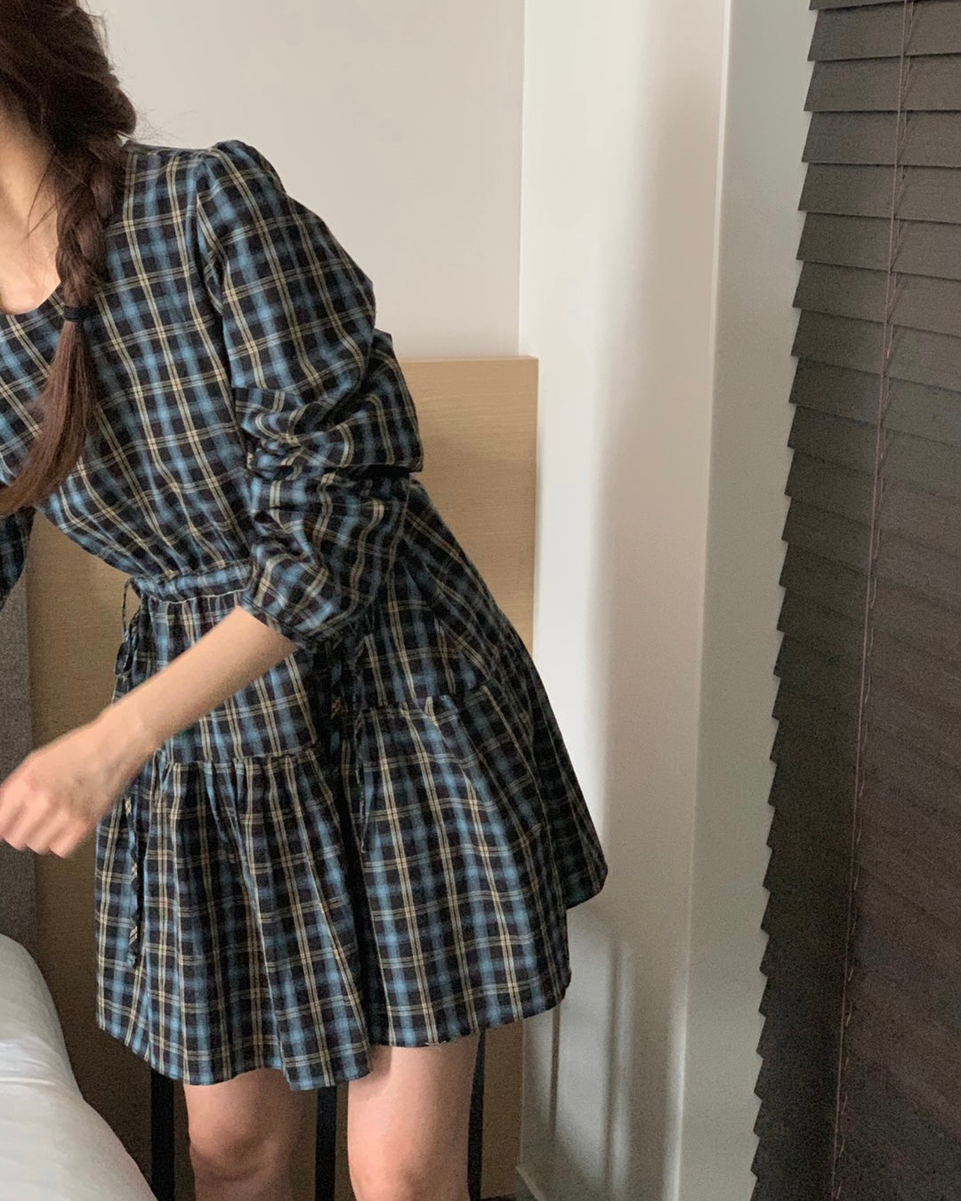 Flannel Drawstring Dress