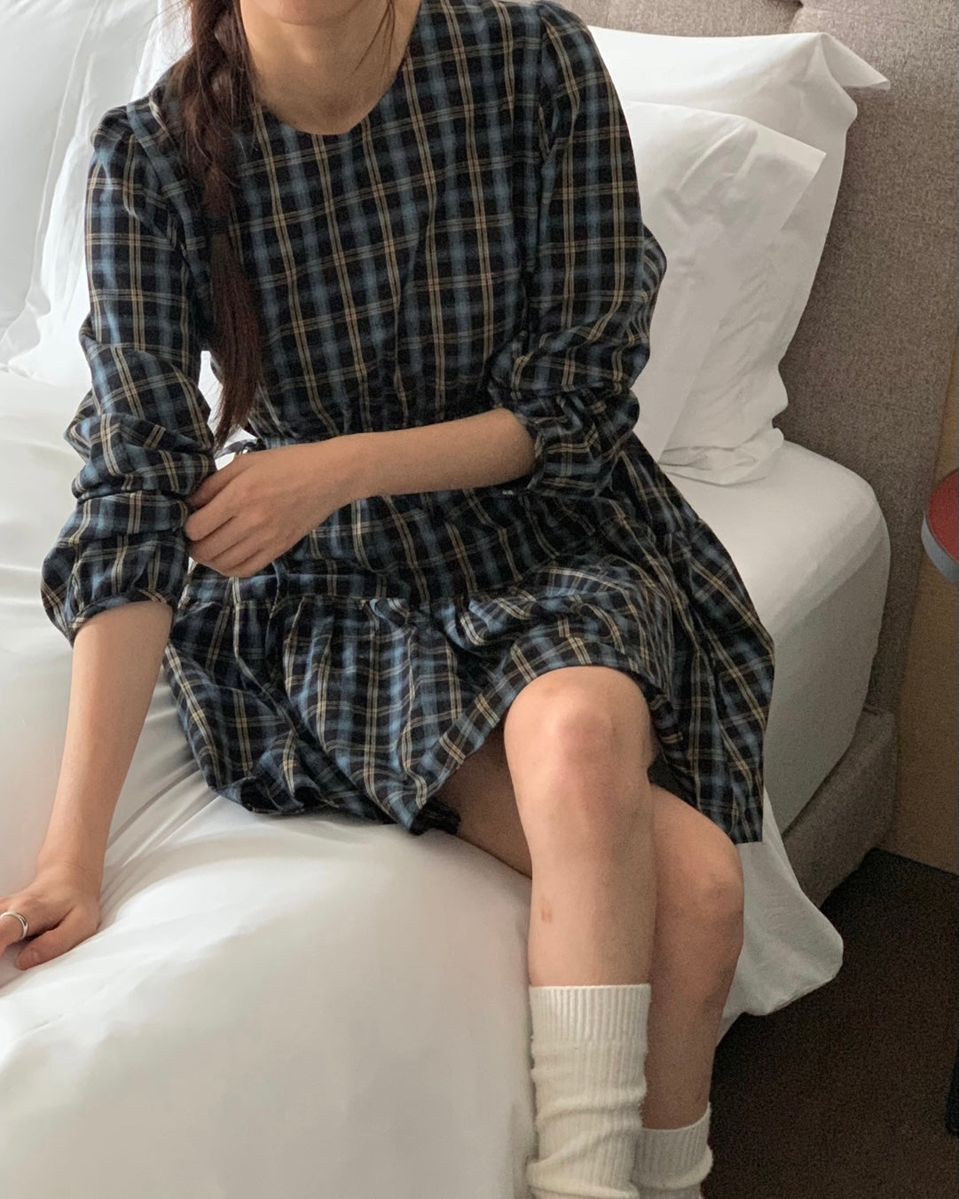 Flannel Drawstring Dress