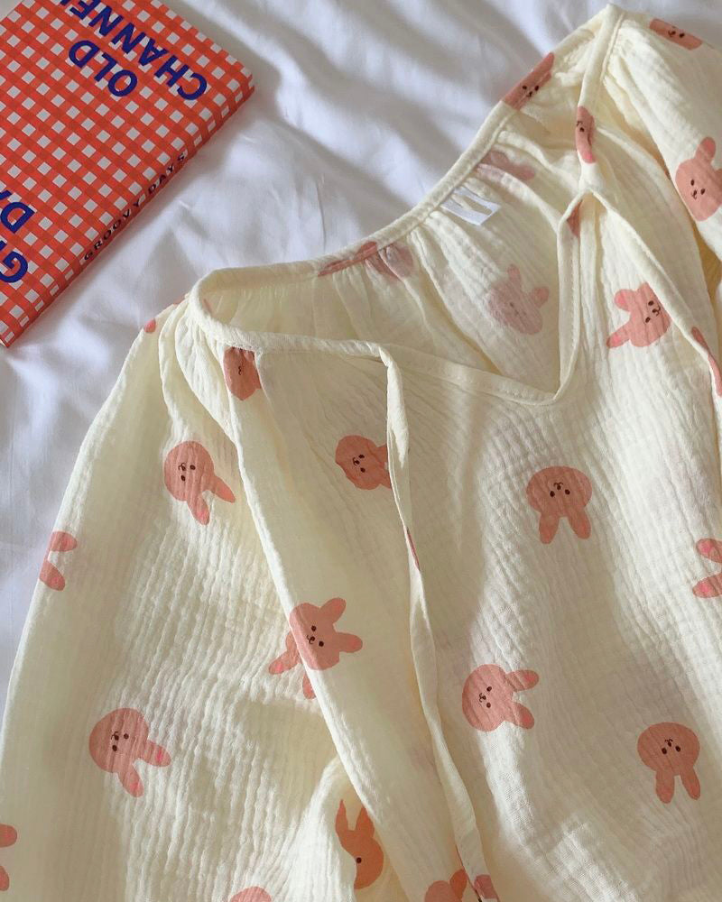 Pink Rabbit Pajama Set / Dress
