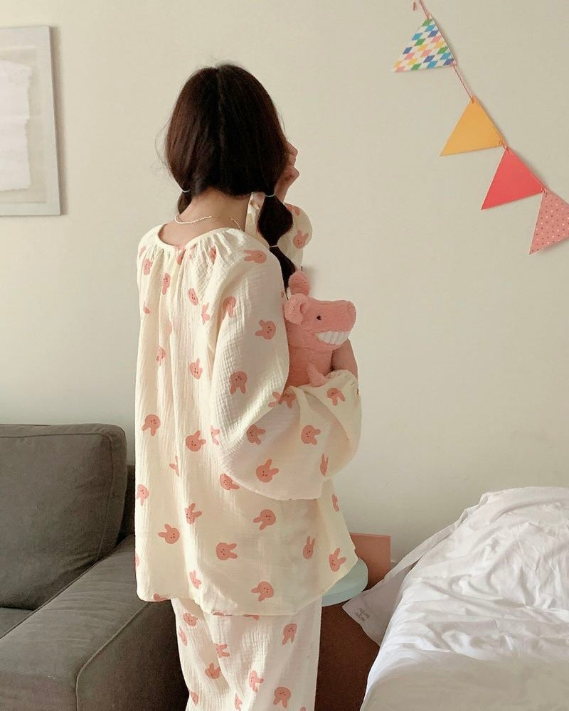 Pink Rabbit Pajama Set / Dress
