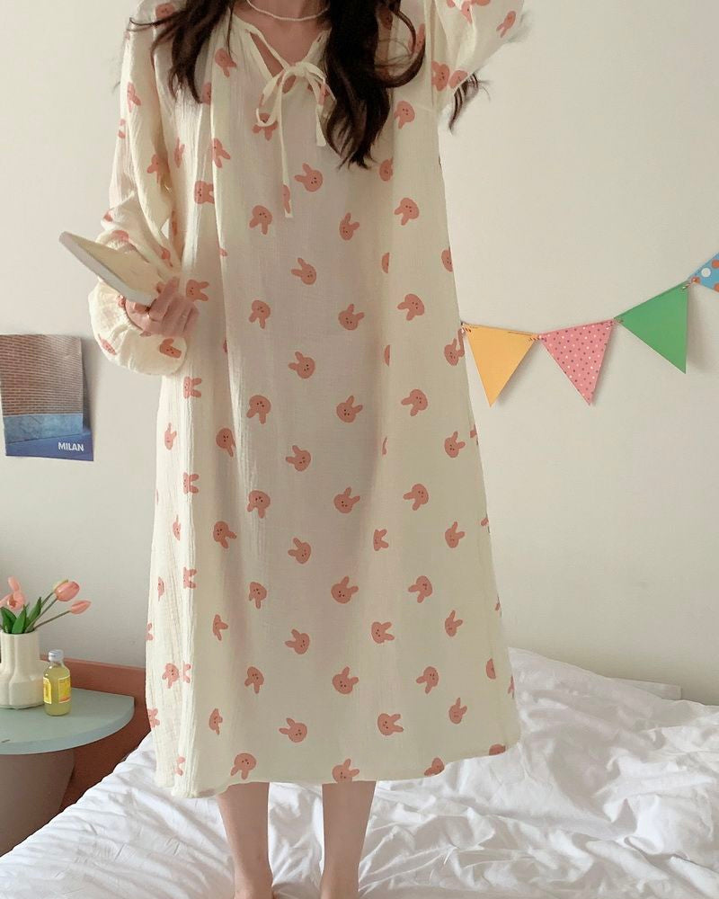 Pink Rabbit Pajama Set / Dress