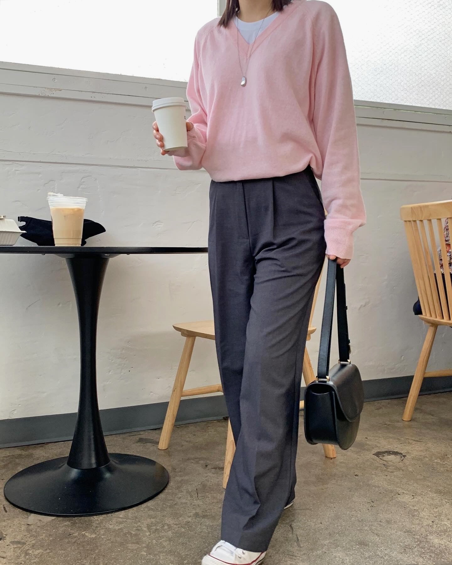 Pintuck Wide Leg Trouser