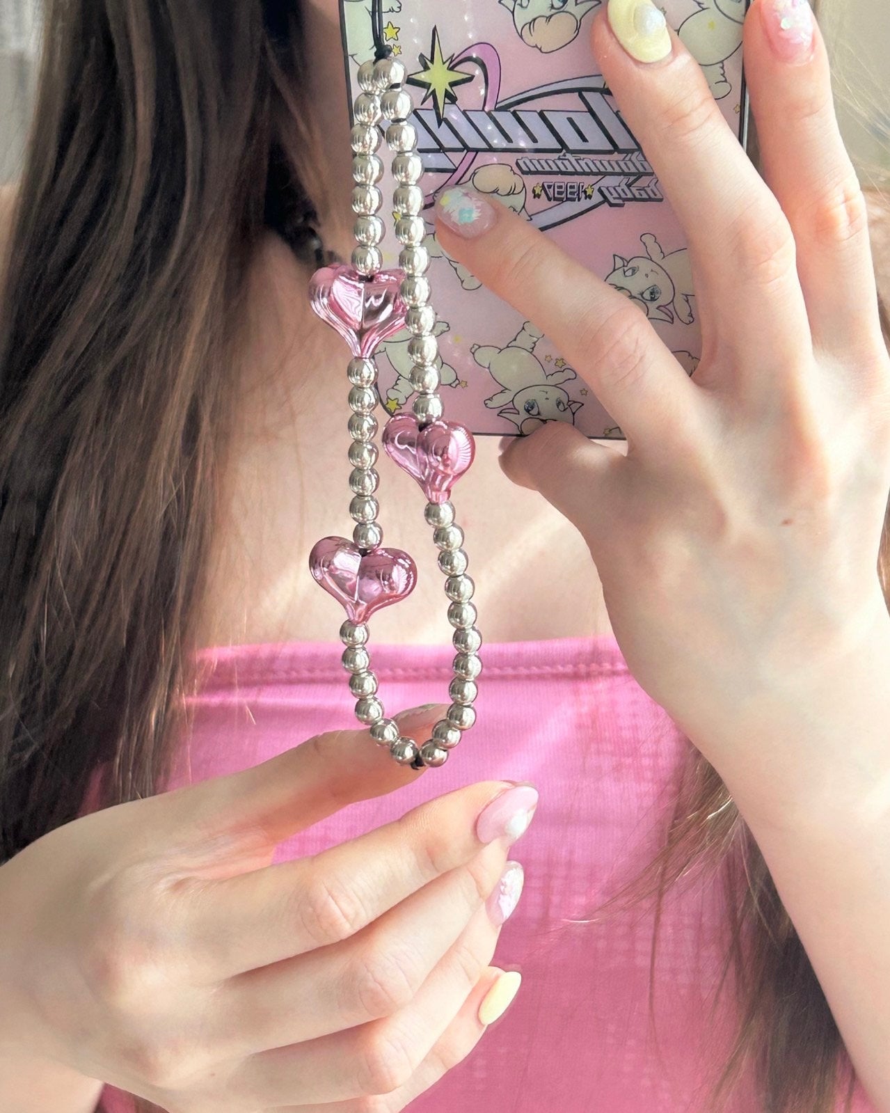 Metallic Hearts Keychain