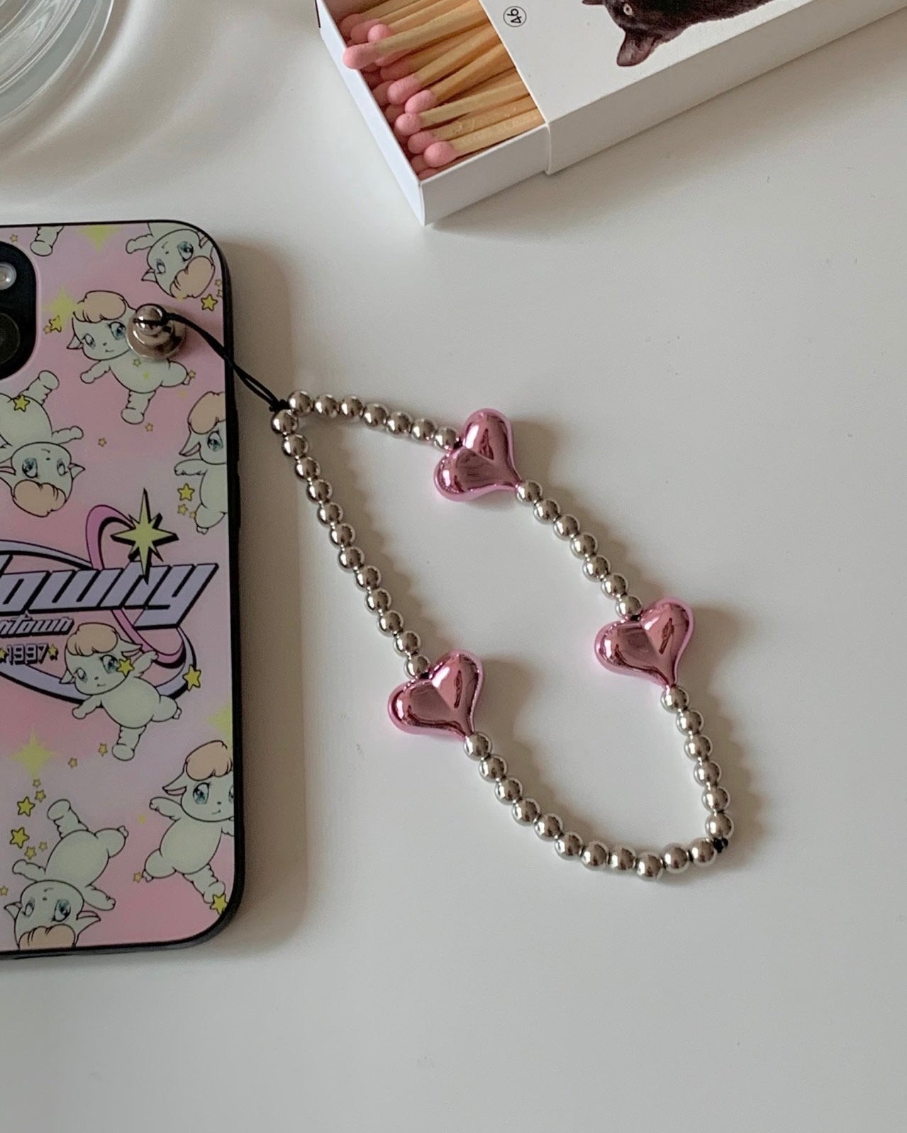 Metallic Hearts Keychain