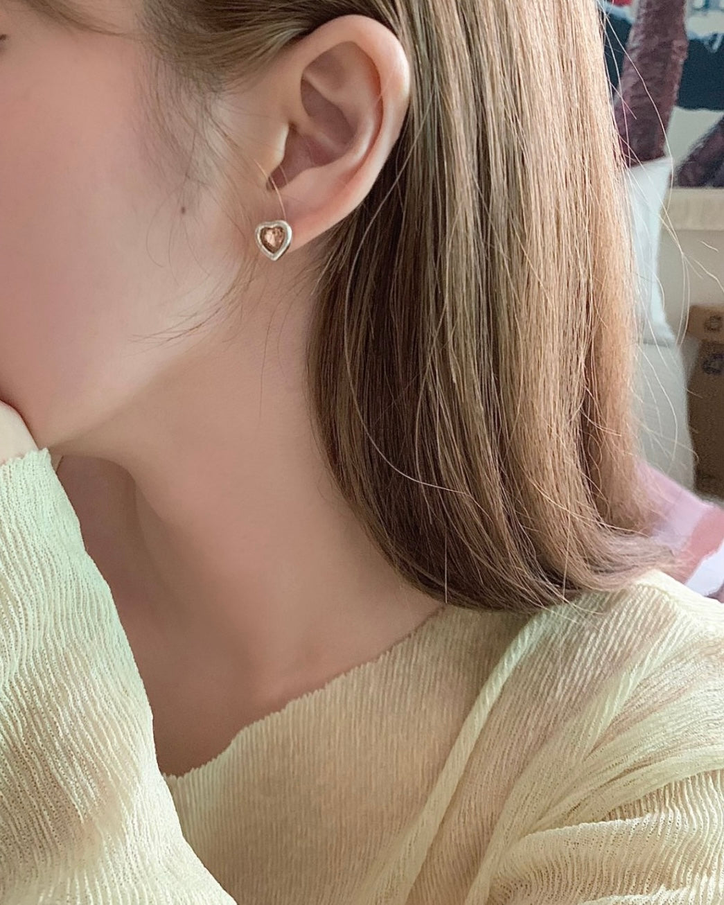 Aurora Heart Stud Earring