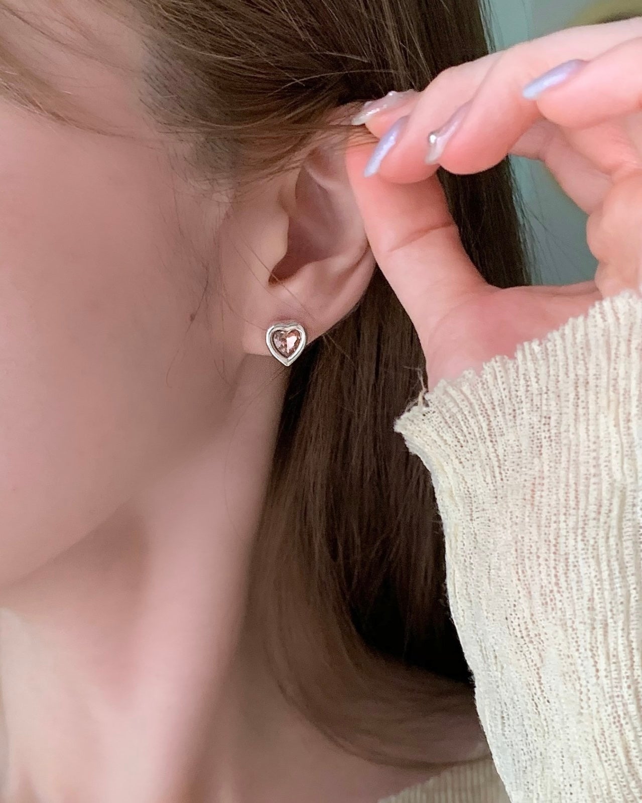 Aurora Heart Stud Earring